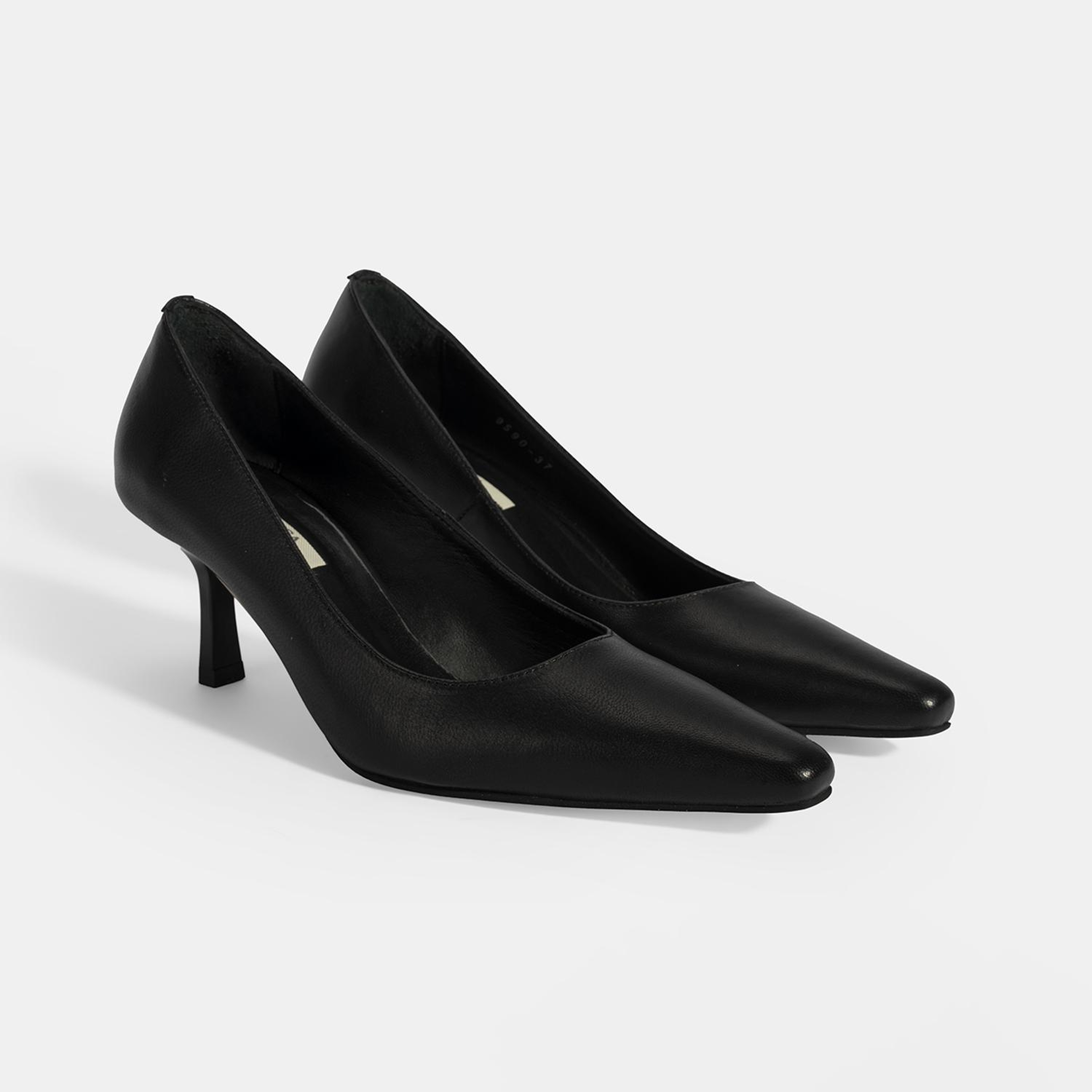 Kadın Siyah Deri Stiletto