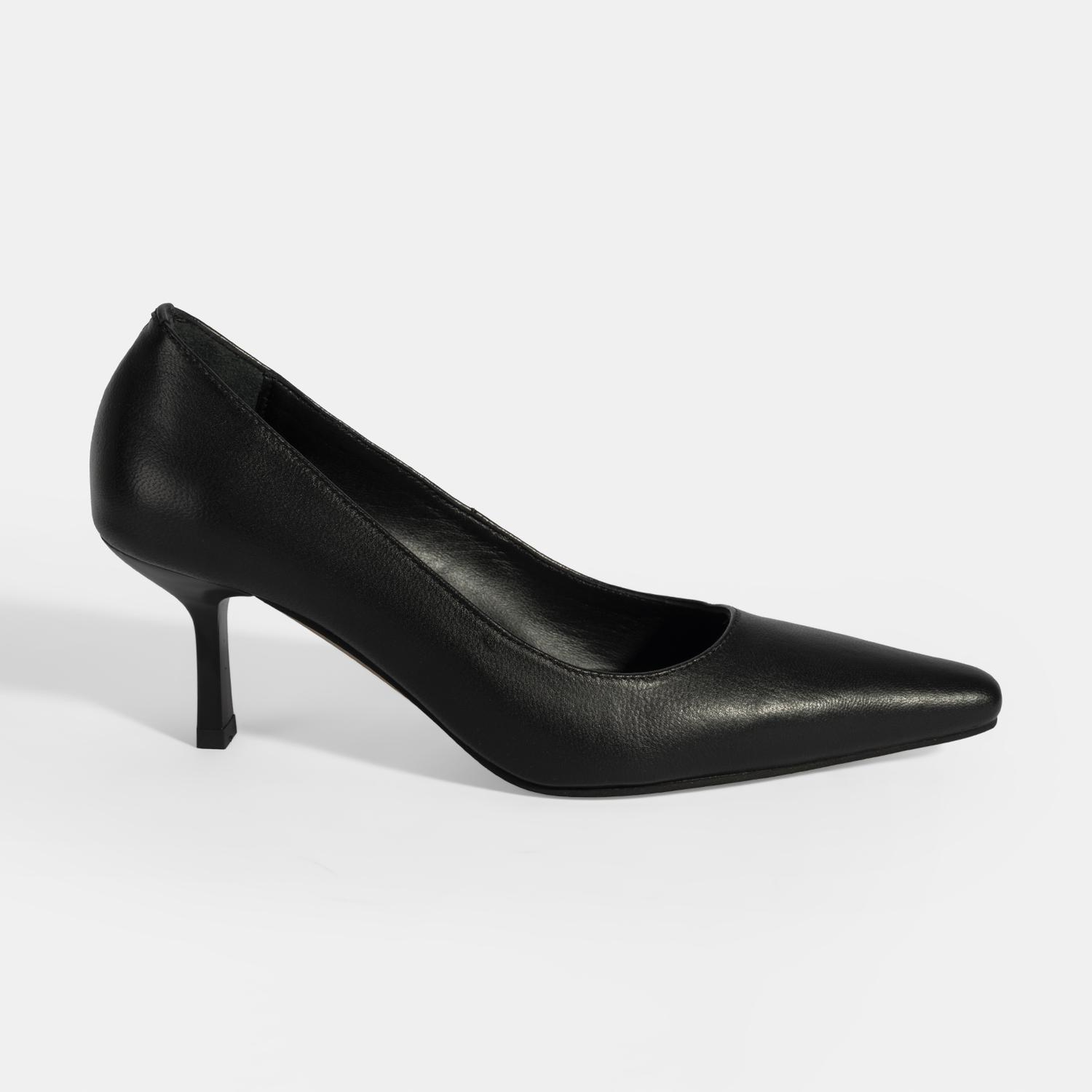 Kadın Siyah Deri Stiletto