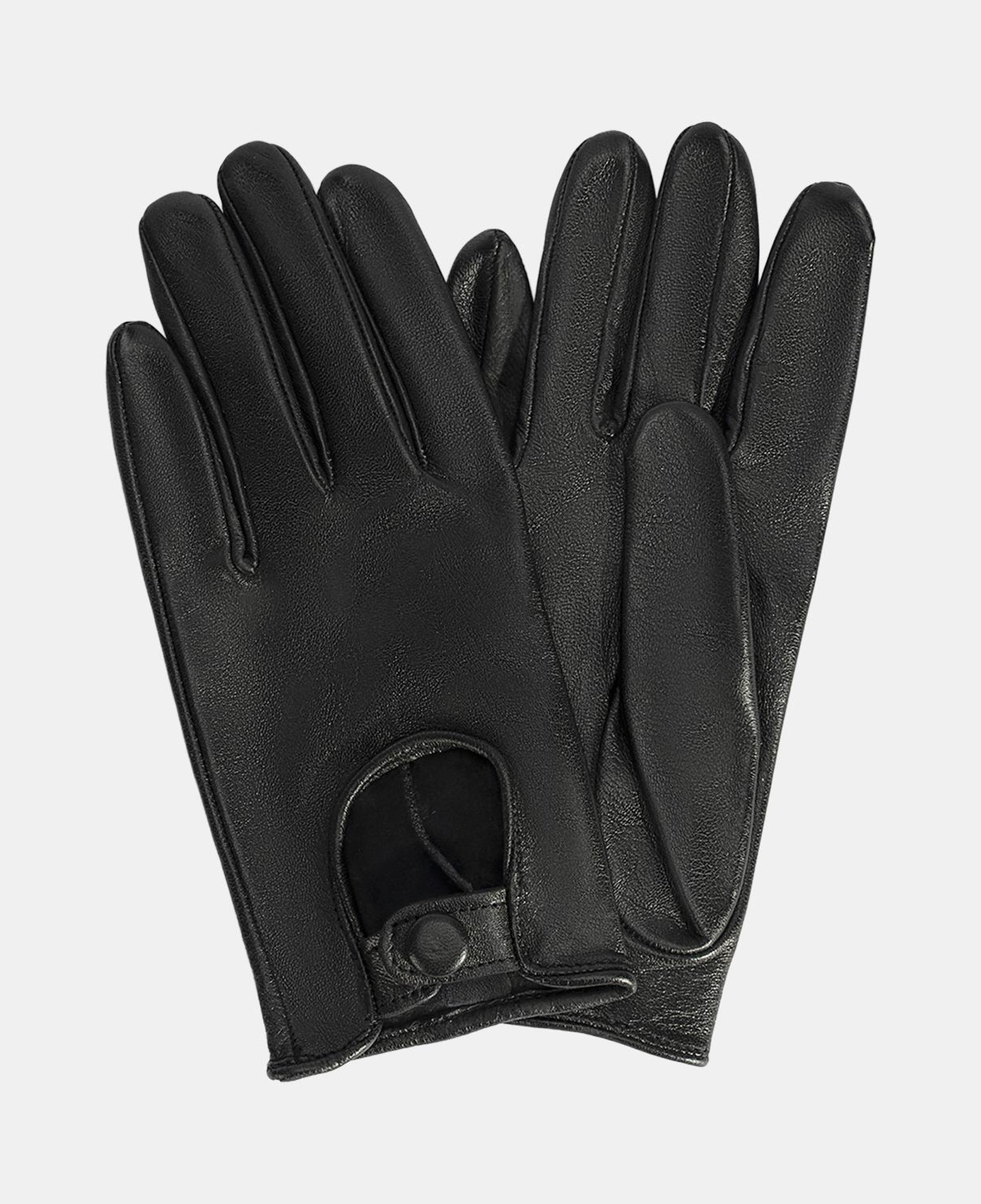 Kadın Siyah Tokalı Deri Eldiven