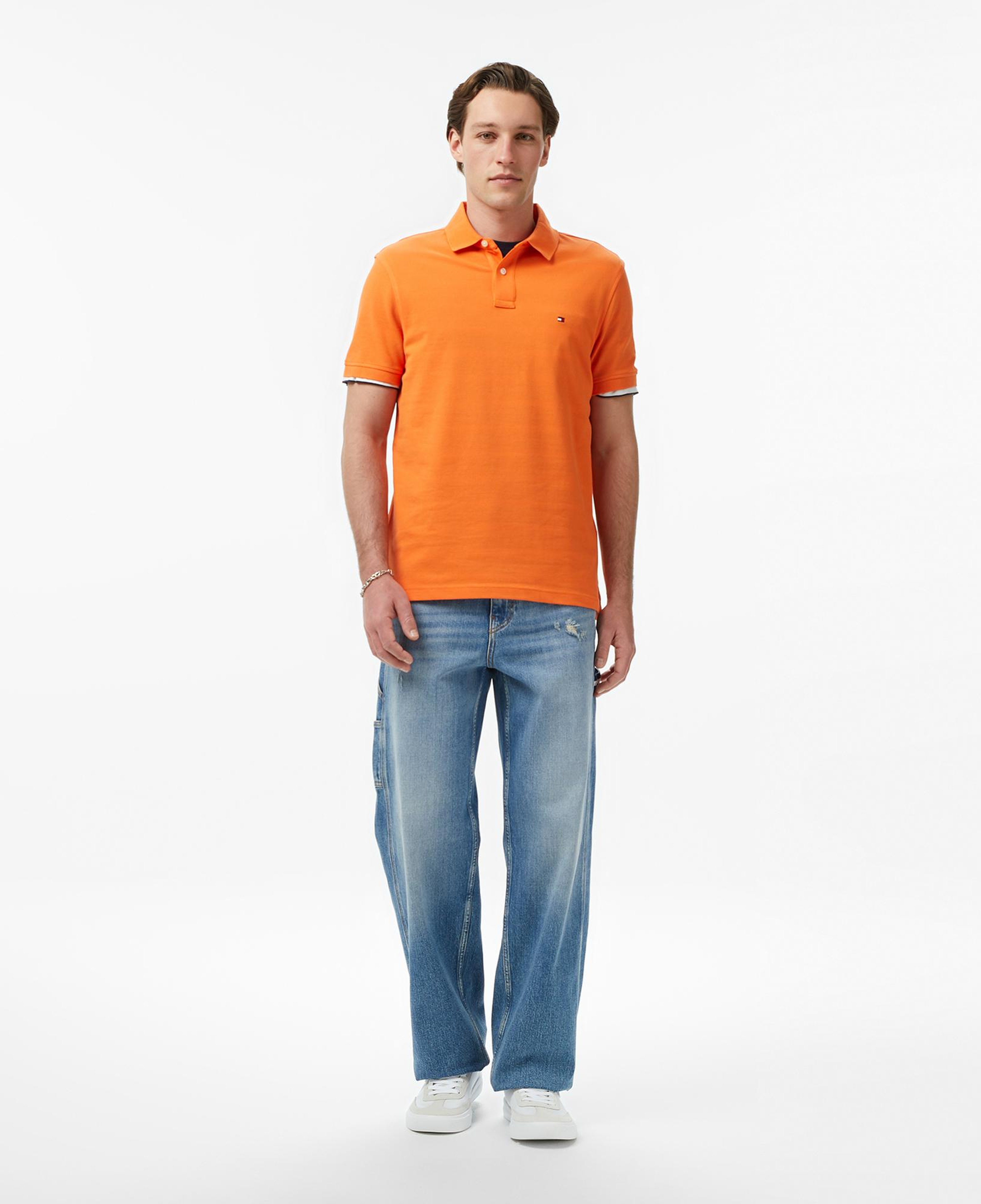 Tommy Hilfiger Nos Erkek Turuncu Polo Yaka T-Shirt