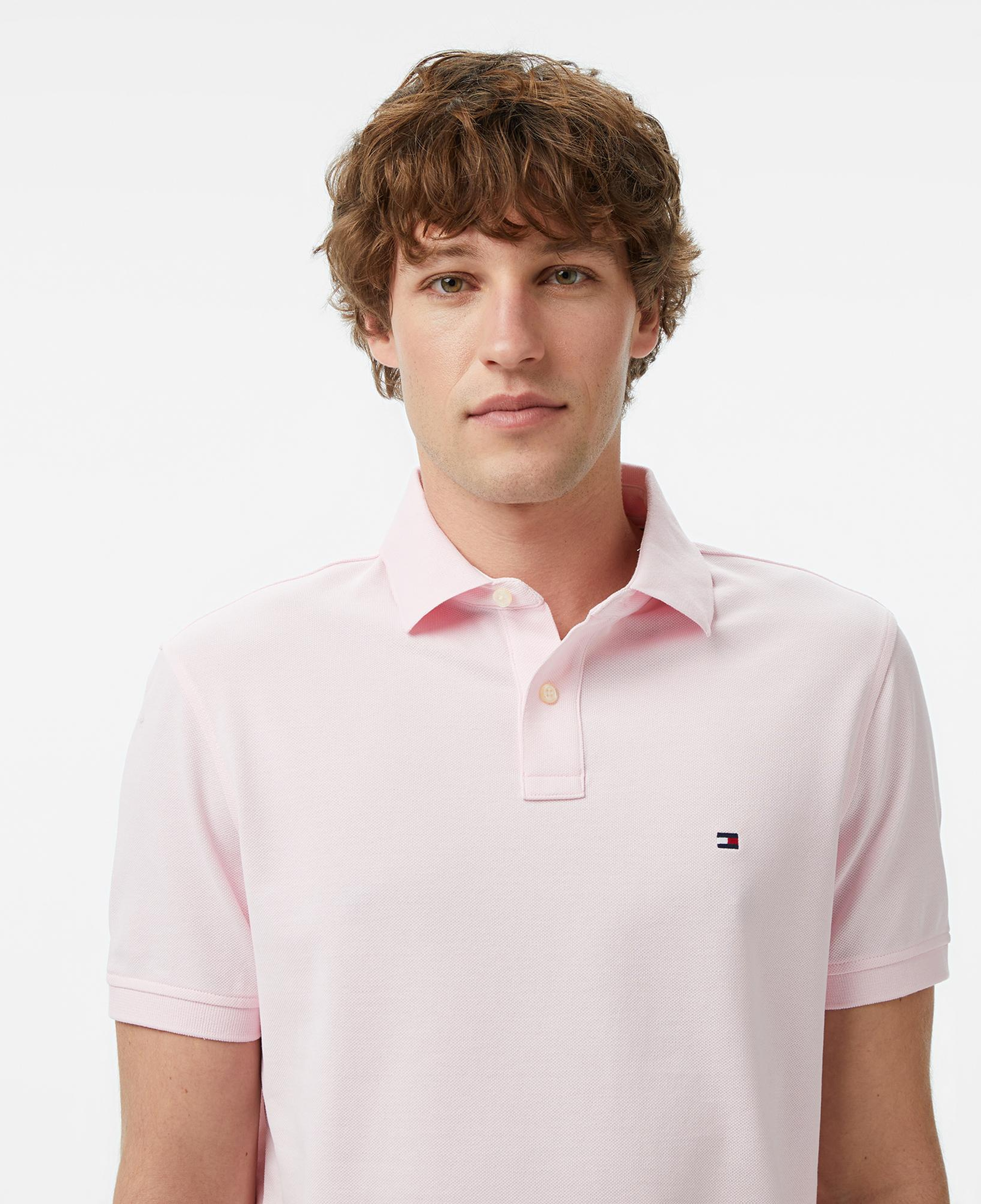 Tommy Hilfiger Nos Erkek Pembe Polo Yaka T-Shirt