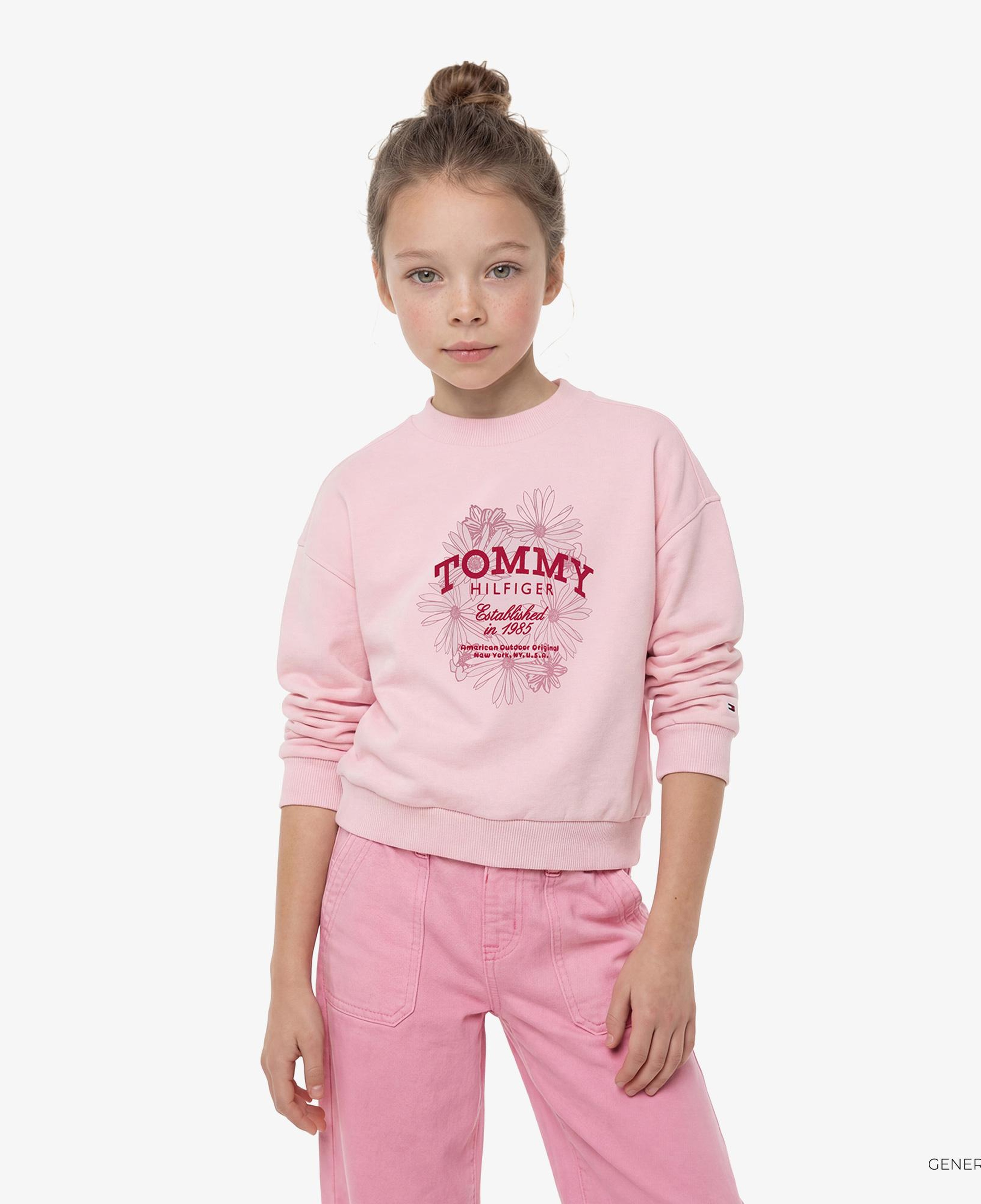Tommy Hilfiger Flower Çocuk Pembe Sweatshirt