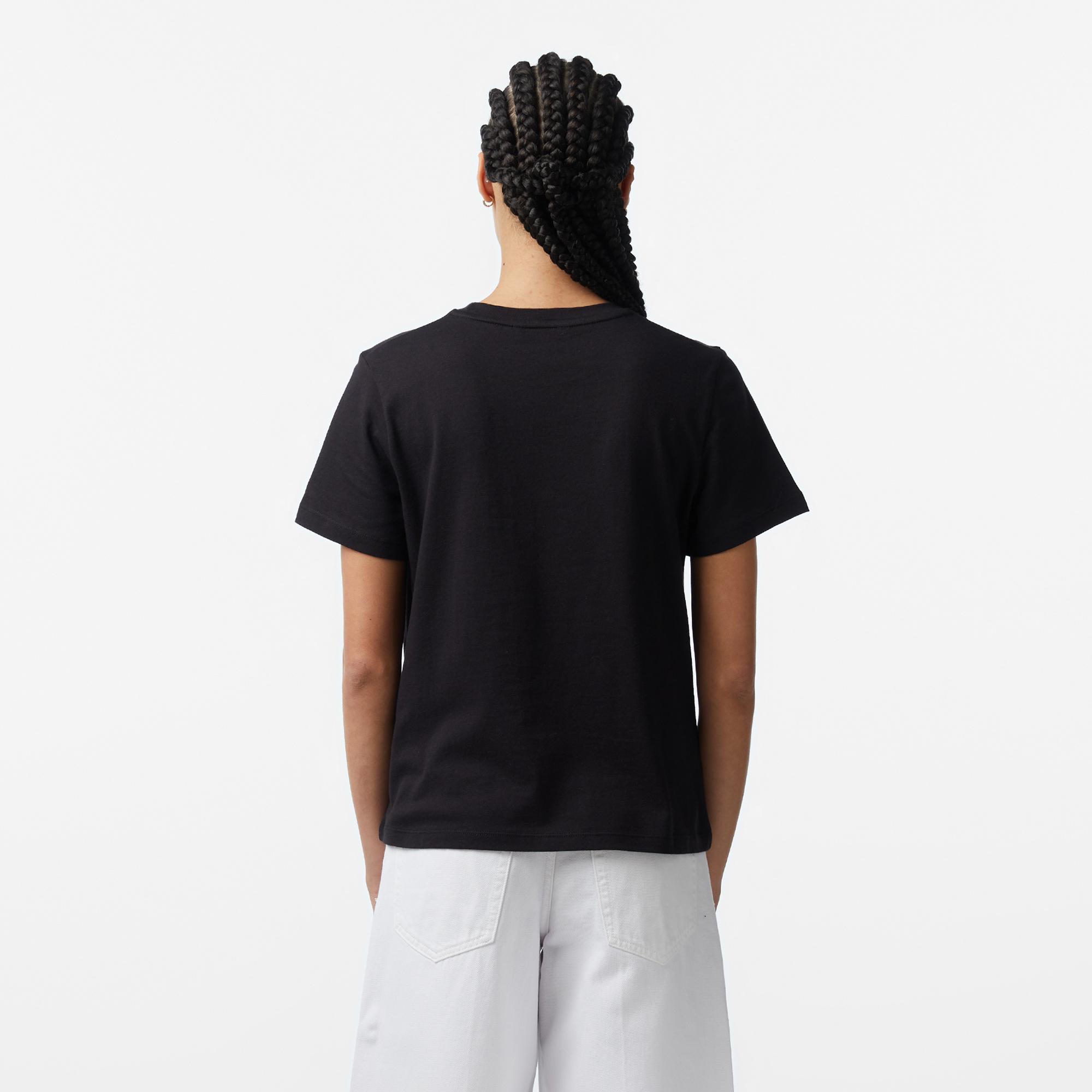 Tommy Hilfiger Corp Logo Kadın Siyah Crop T-Shirt