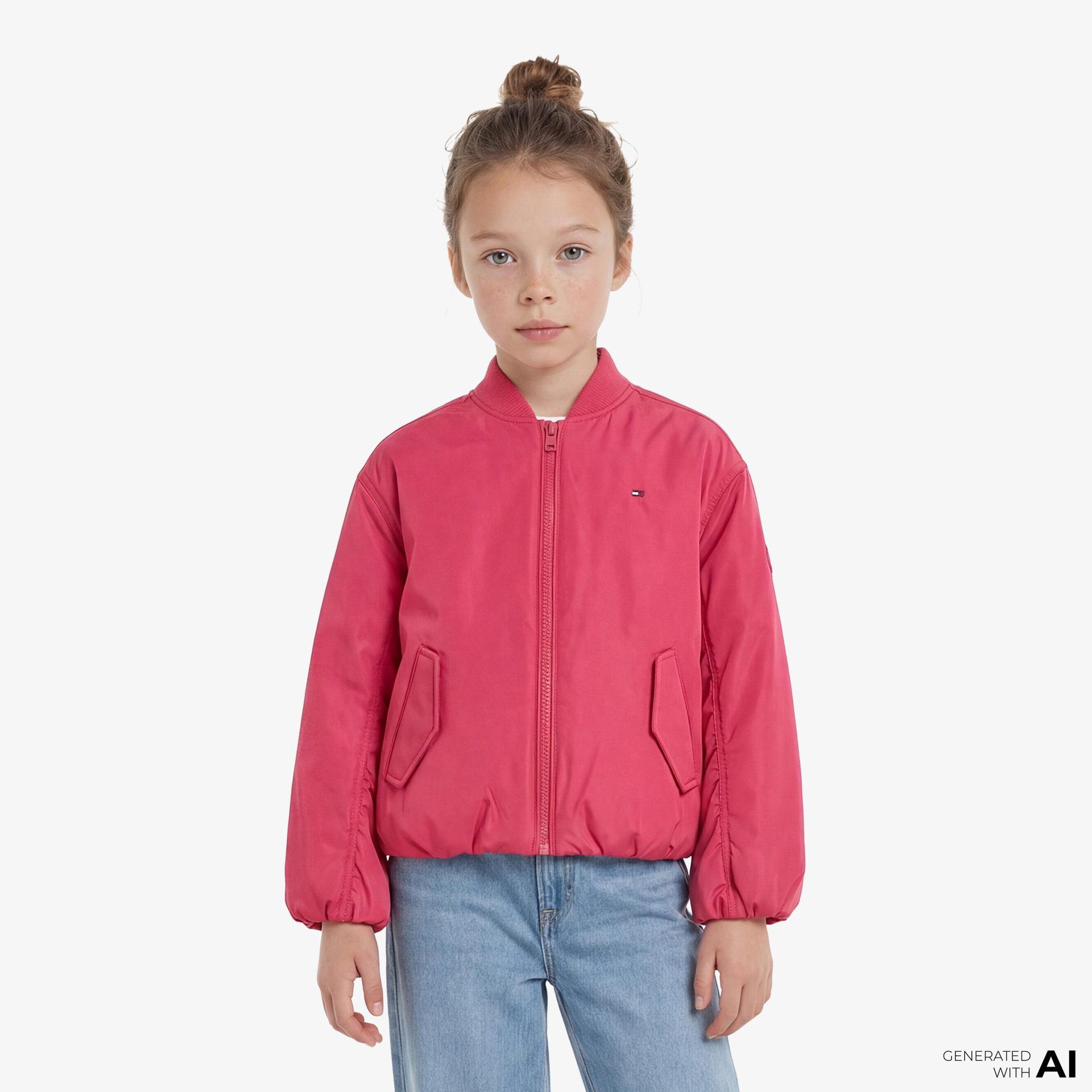 Tommy Hilfiger Essentials Çocuk Pembe Ceket