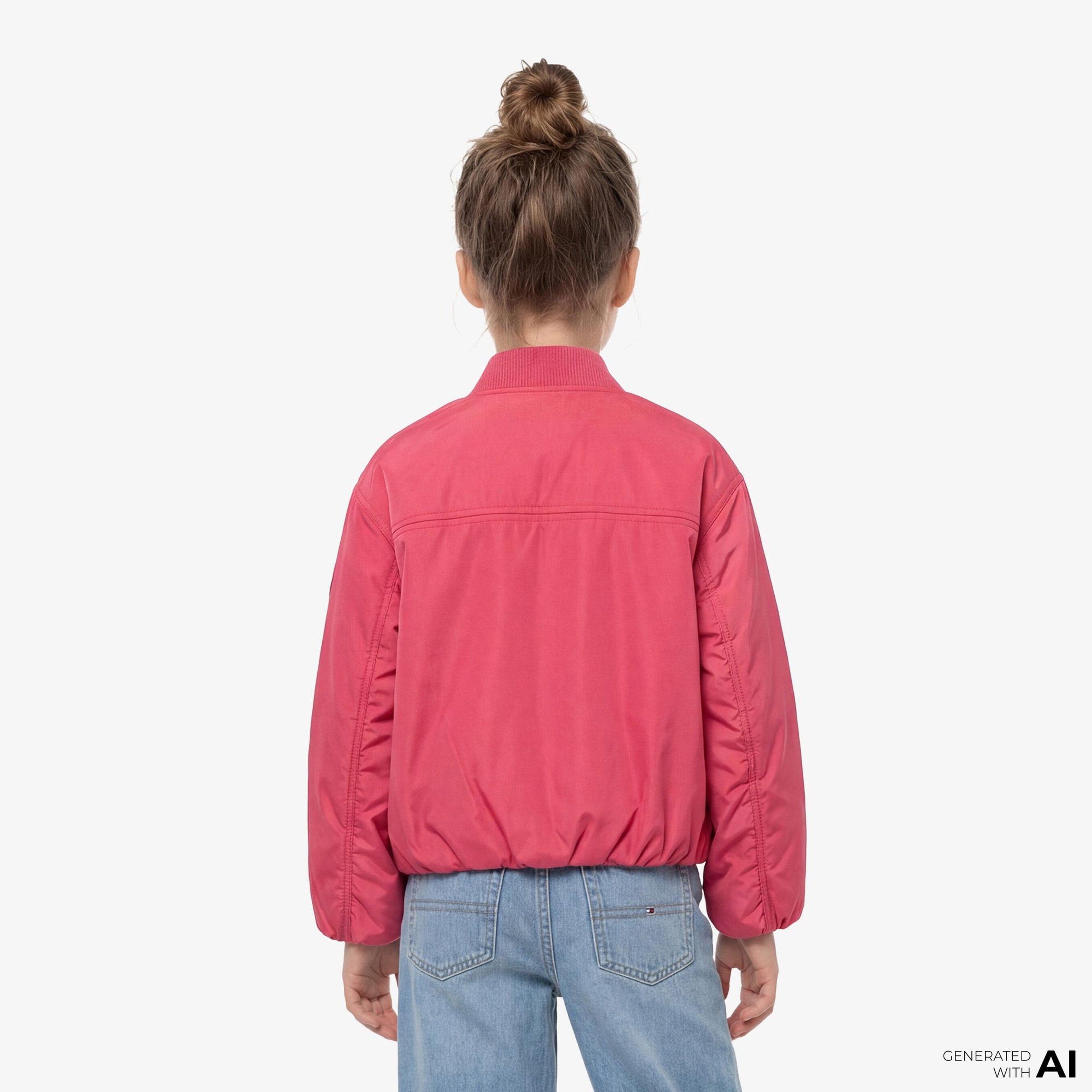 Tommy Hilfiger Essentials Çocuk Pembe Ceket