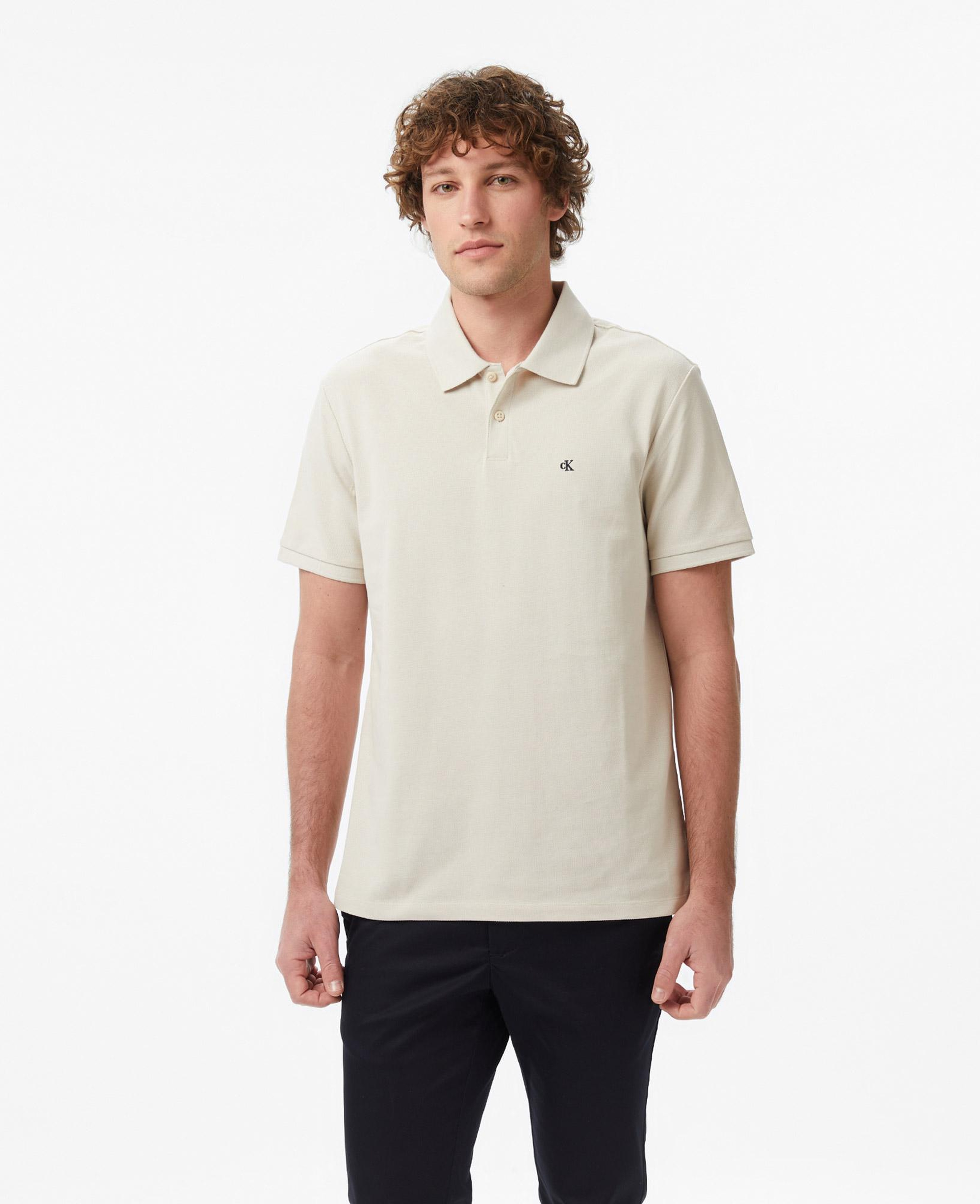 Calvin Klein Monogram Pique Erkek Bej Polo