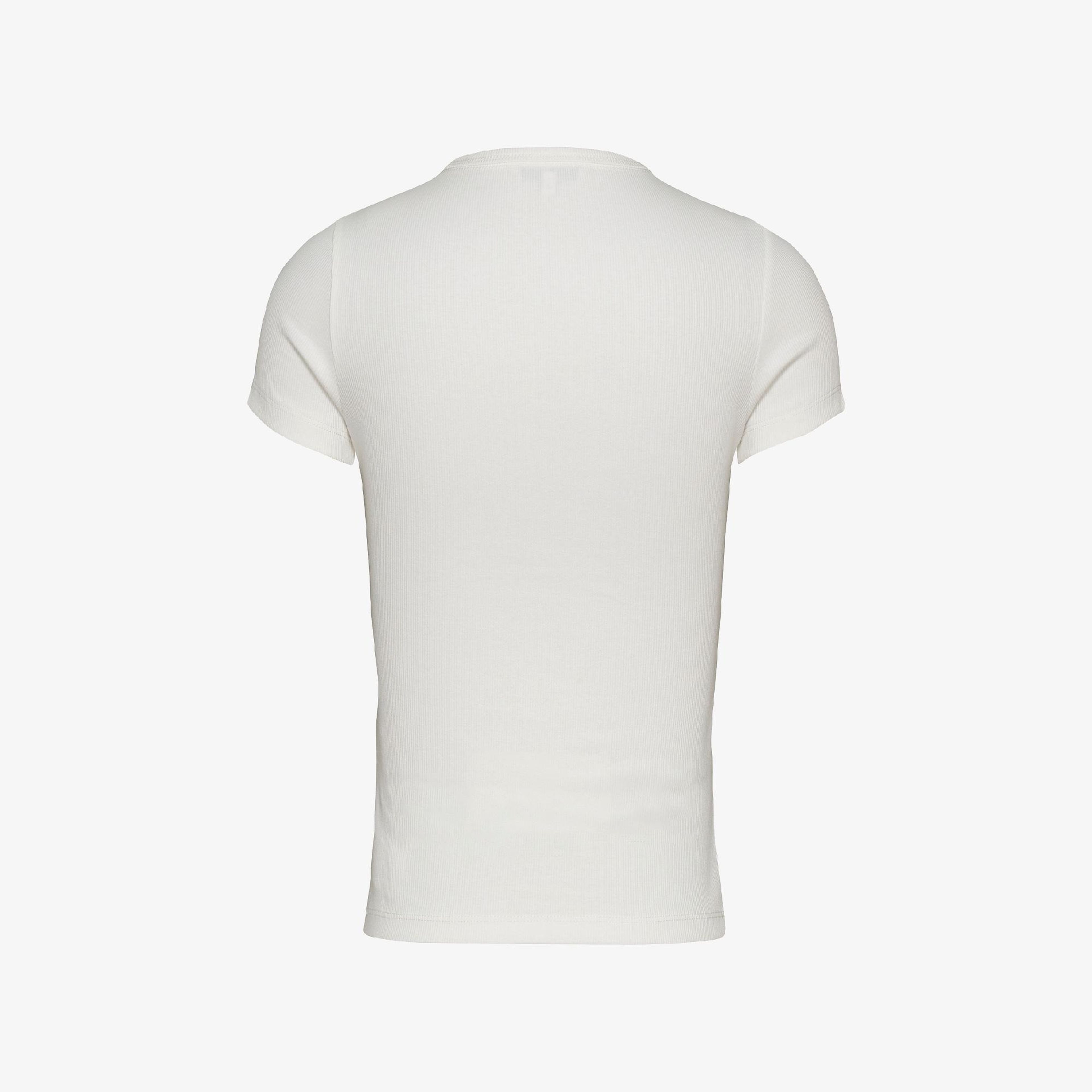 Tommy Hilfiger Badge Kadın Beyaz T-Shirt