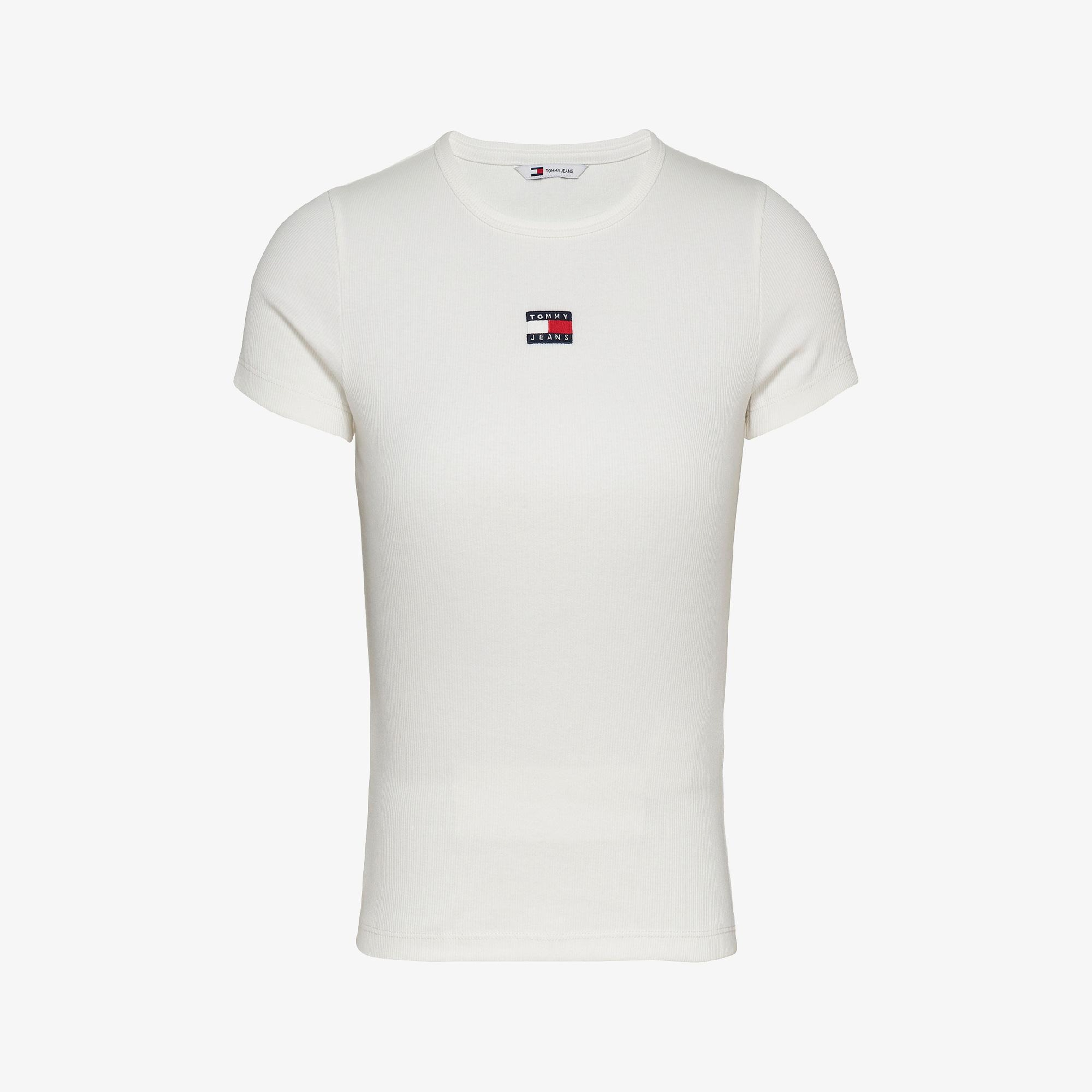 Tommy Hilfiger Badge Kadın Beyaz T-Shirt