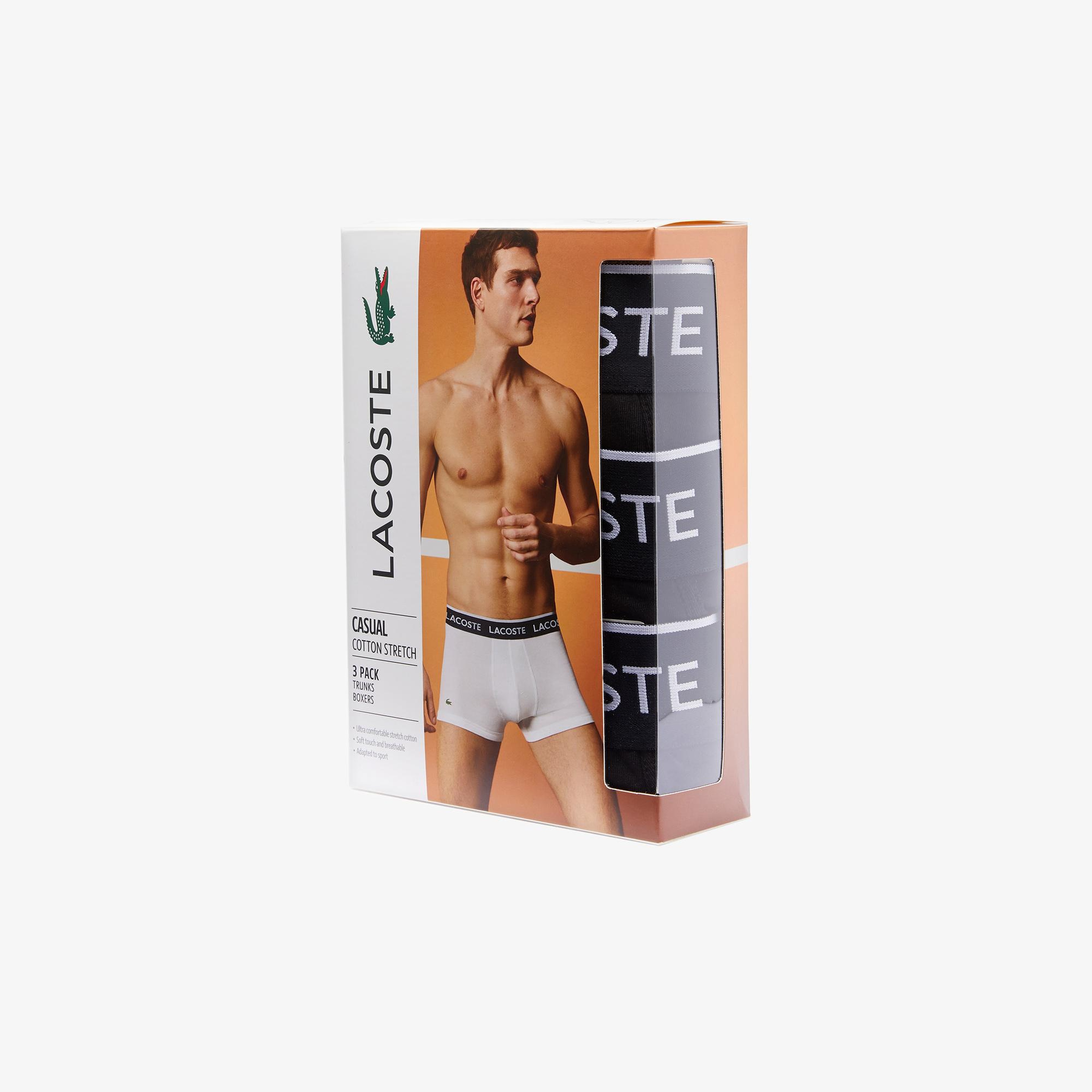 Lacoste Active Erkek 3'lü Siyah Boxer