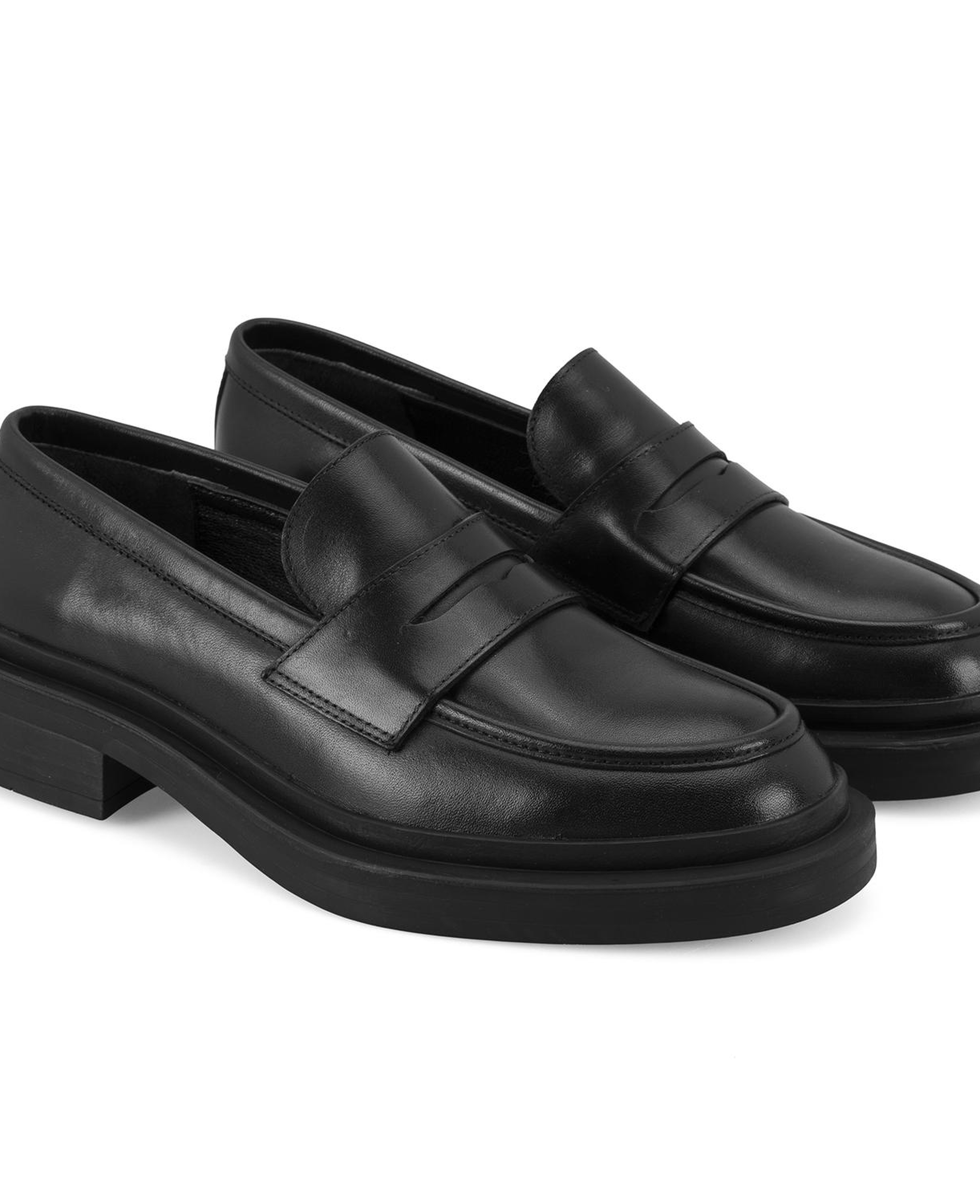 Kadın Siyah Deri Loafer