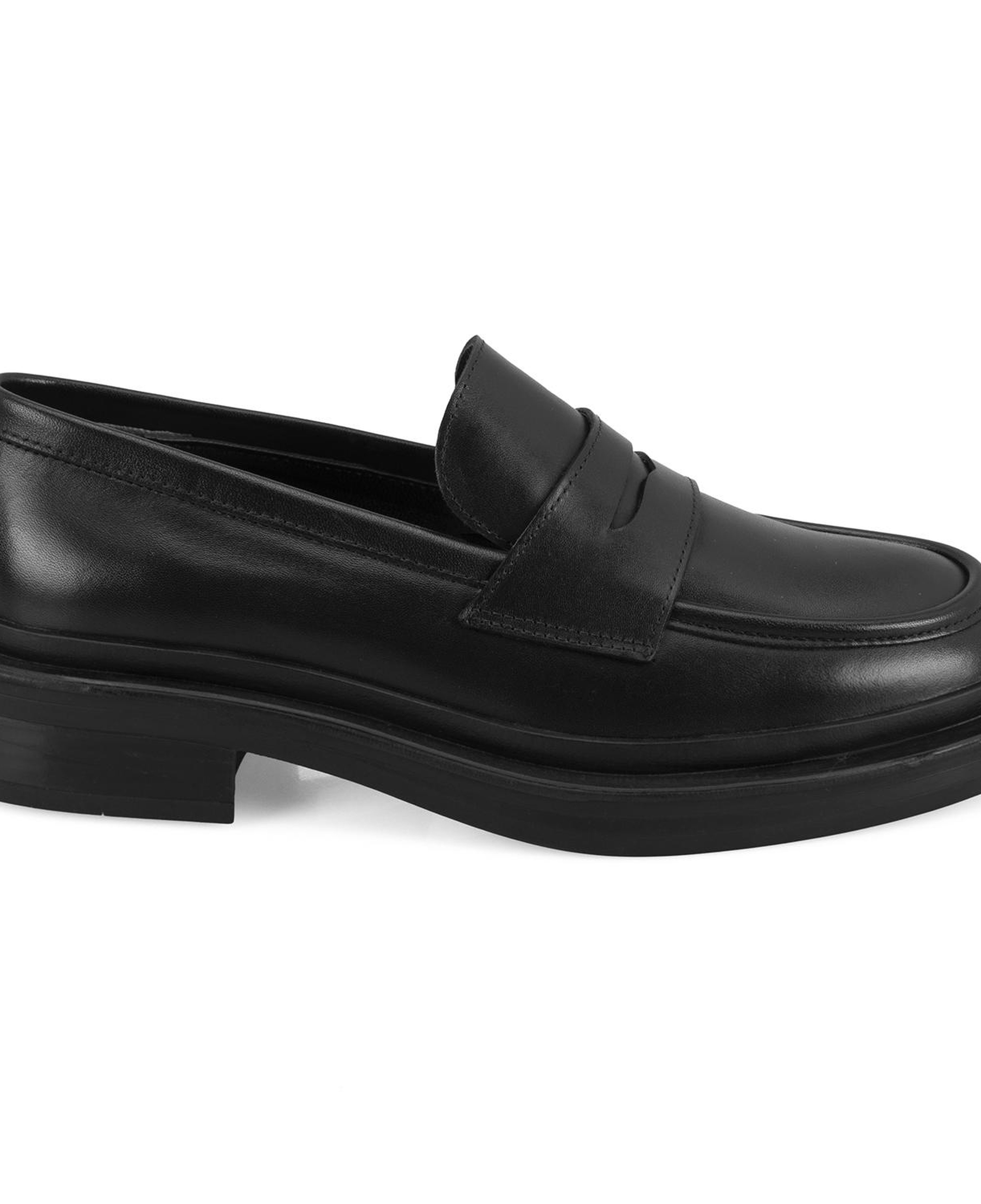 Kadın Siyah Deri Loafer