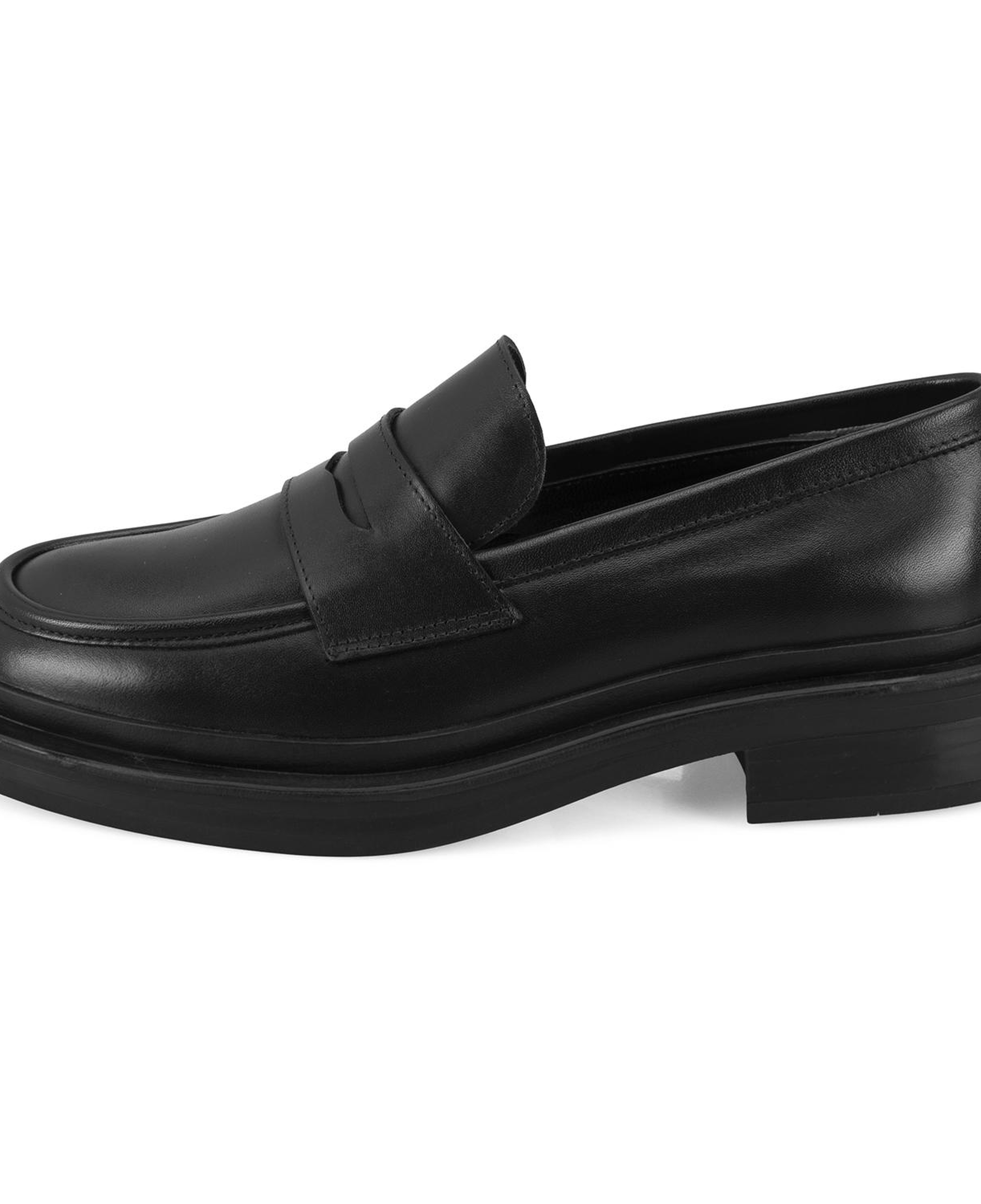 Kadın Siyah Deri Loafer