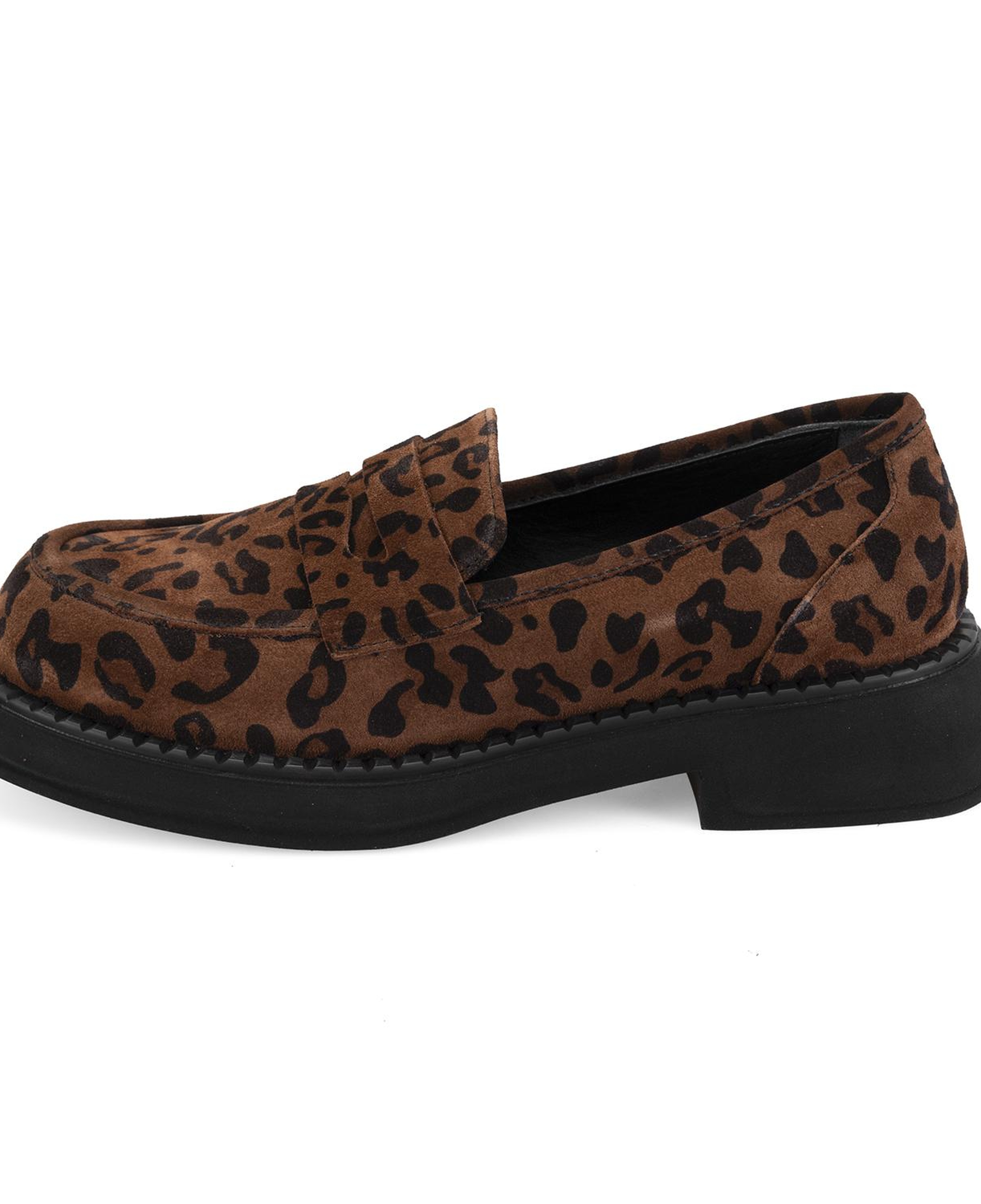 Kadın Leopar Günlük Loafer Süet Deri Ayakkabı