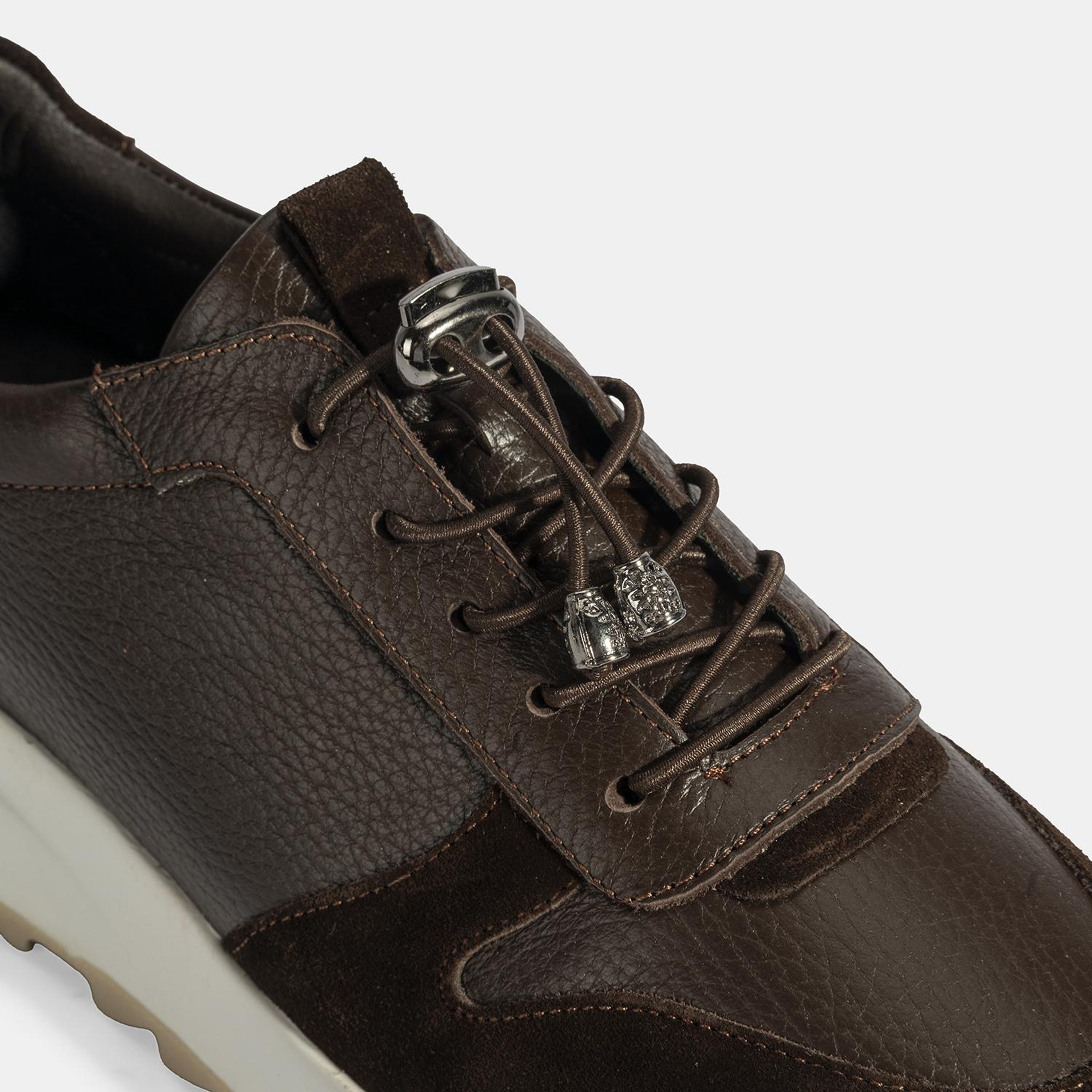 Kadın Kahve Bağcıklı Deri Spor Ayakkabı