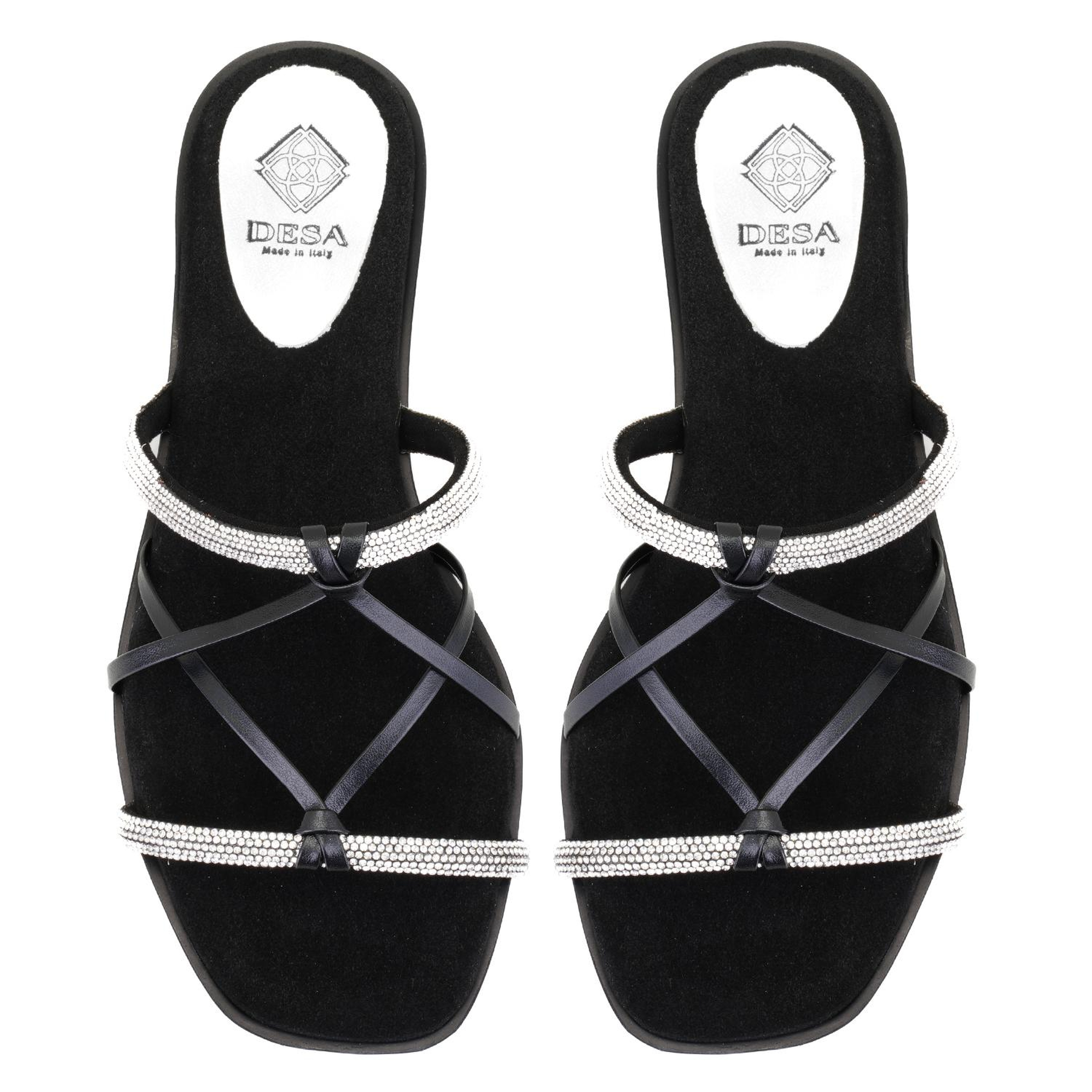 Kadın Siyah Parlak Taşlı Terlik