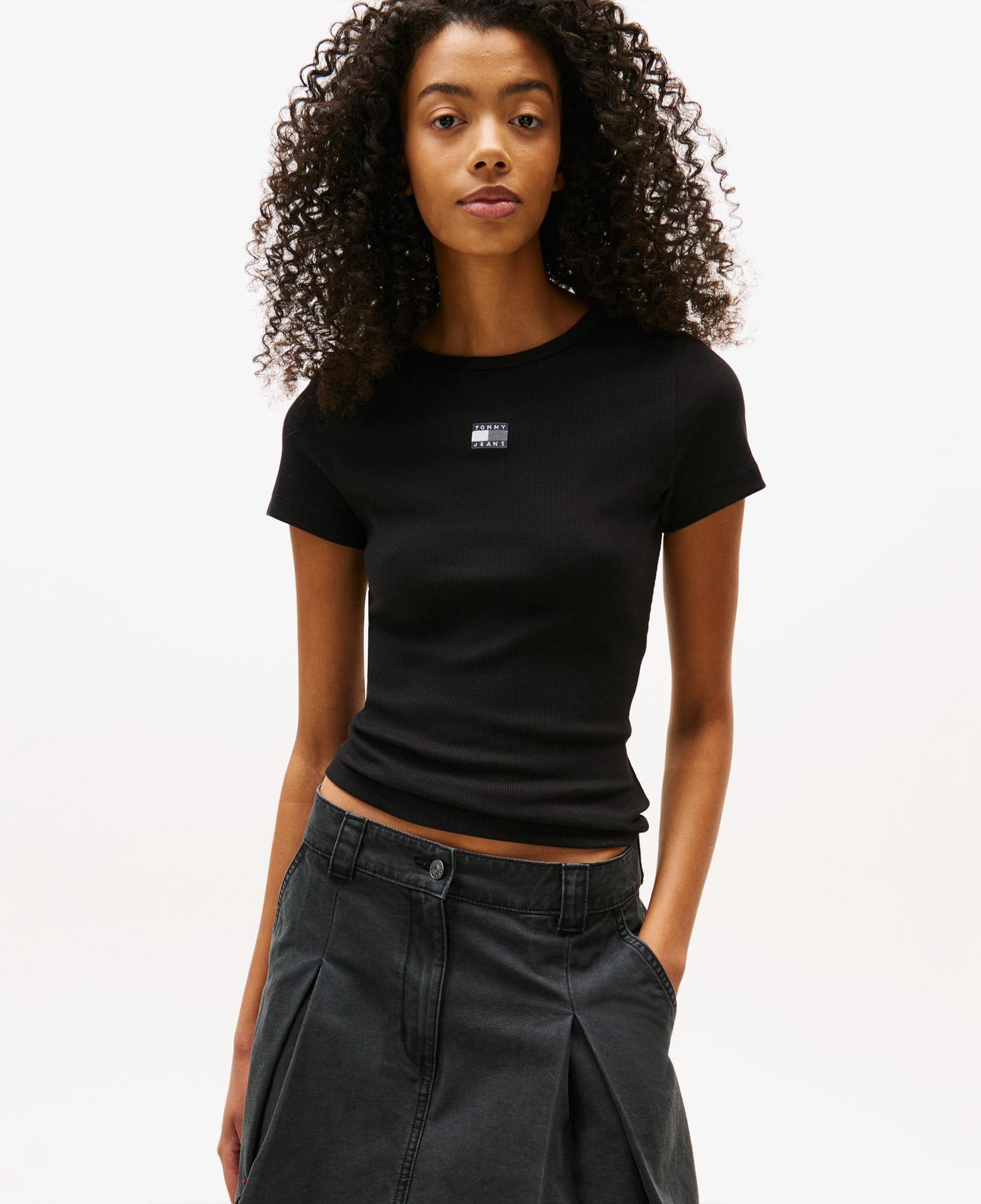 Tommy Hilfiger Badge Kadın Siyah T-Shirt