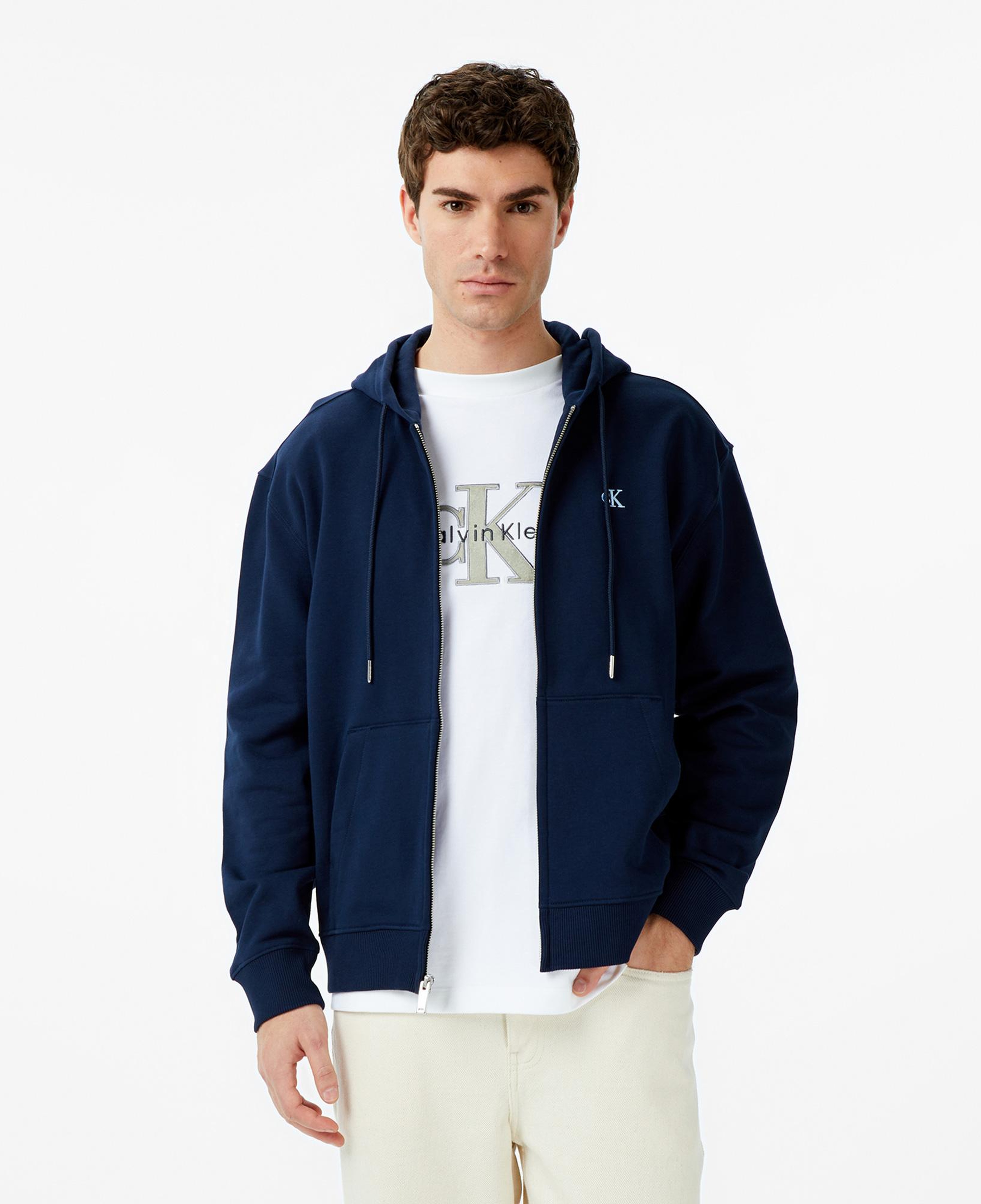 Calvin Klein Terry Monogram Erkek Mavi Sweatshirt