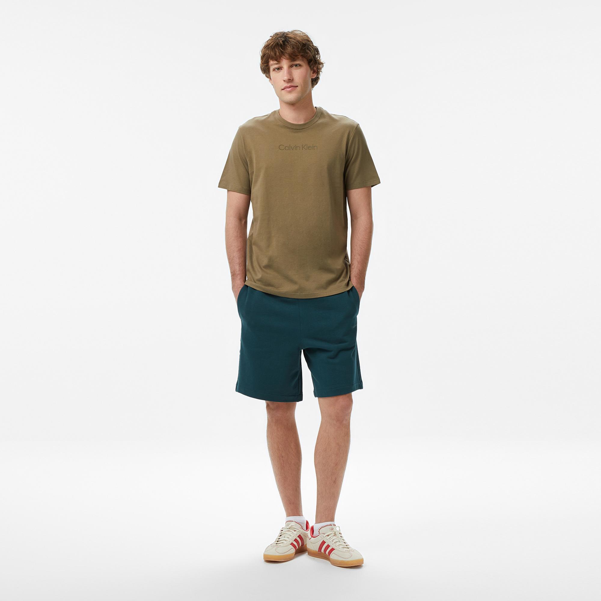 Calvin Klein Standard Logo 30S Crewnk  Erkek Sarı T-Shirt