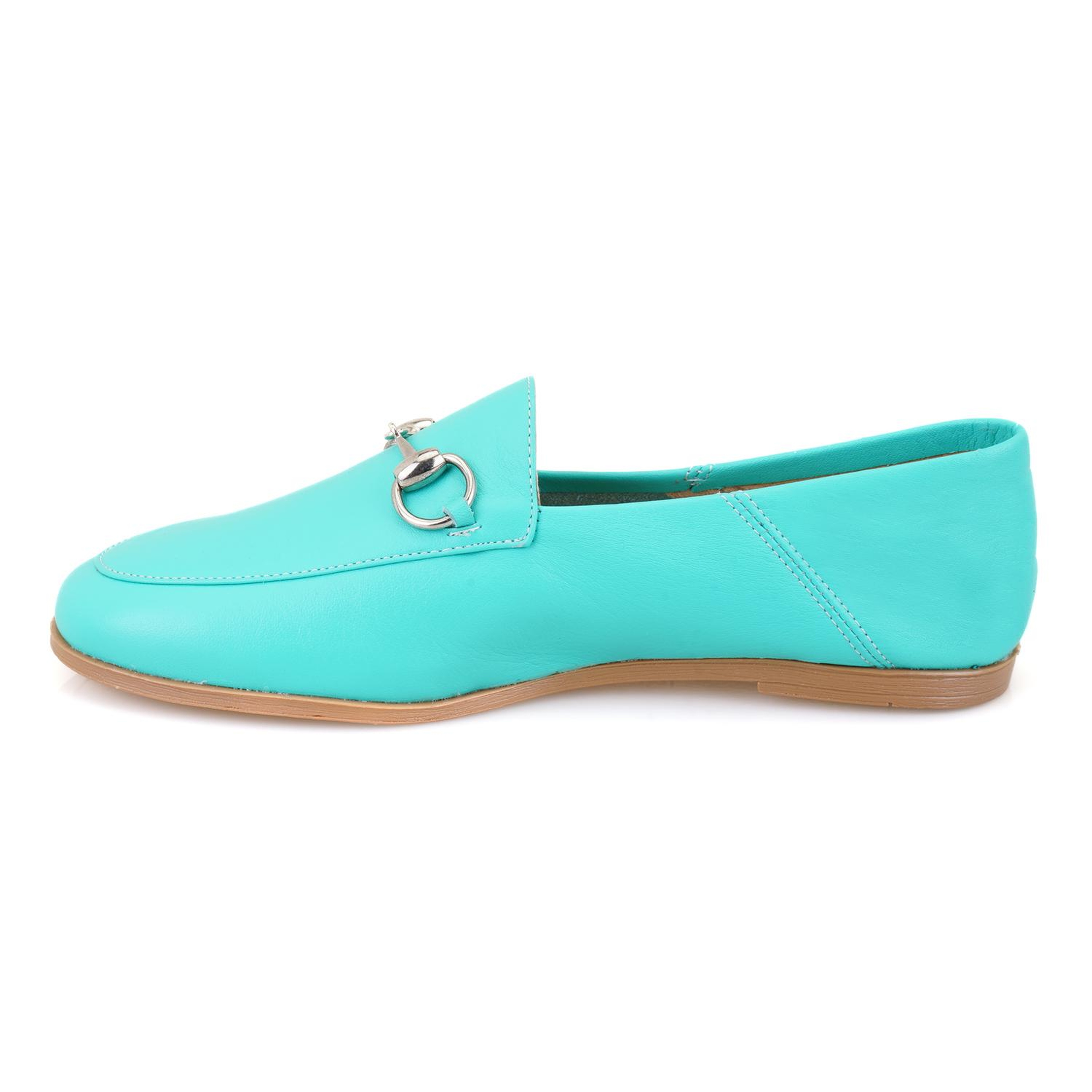 Kadın Mavi Deri Loafer