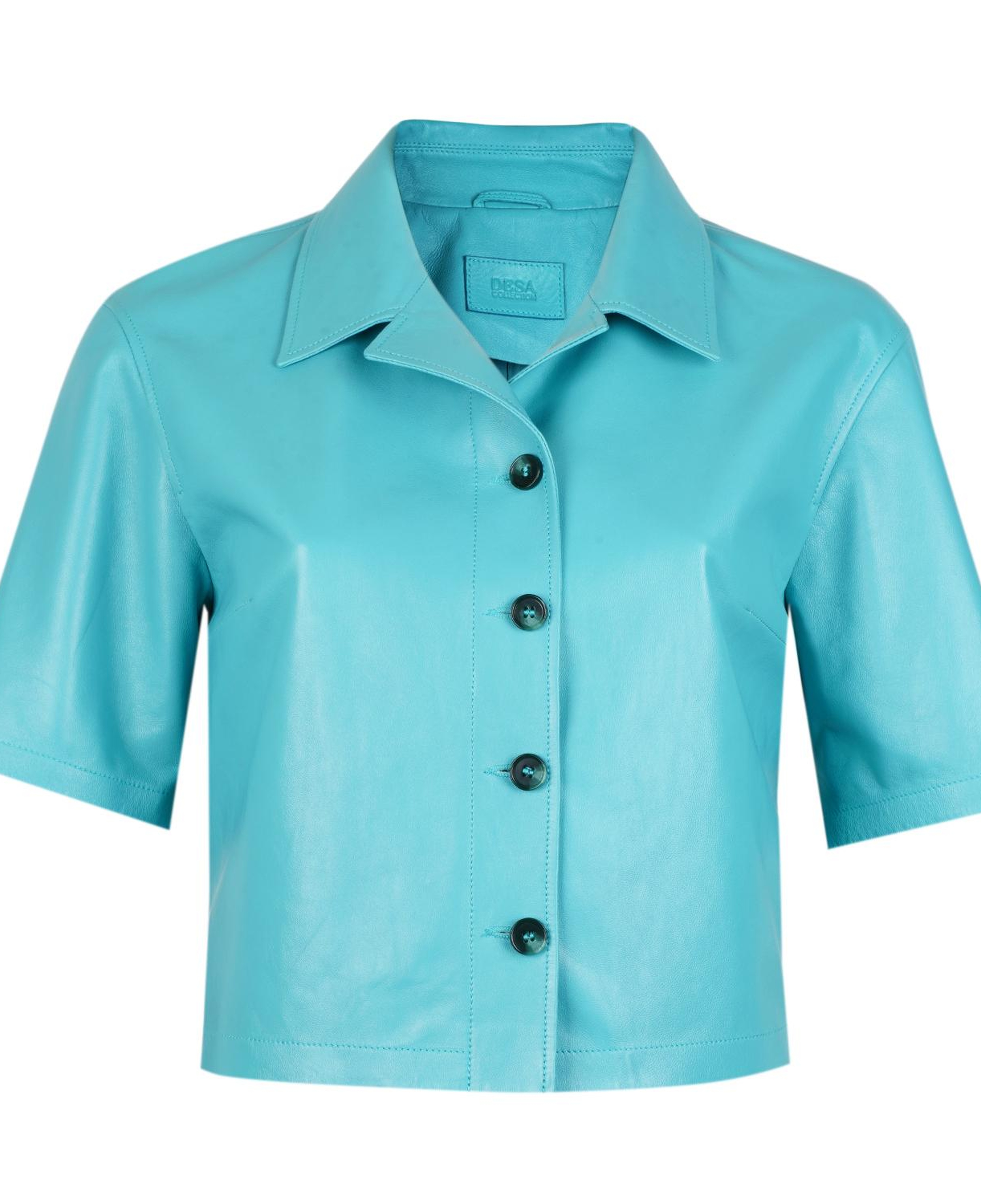 Teresina Mavi Kadın Deri Gömlek