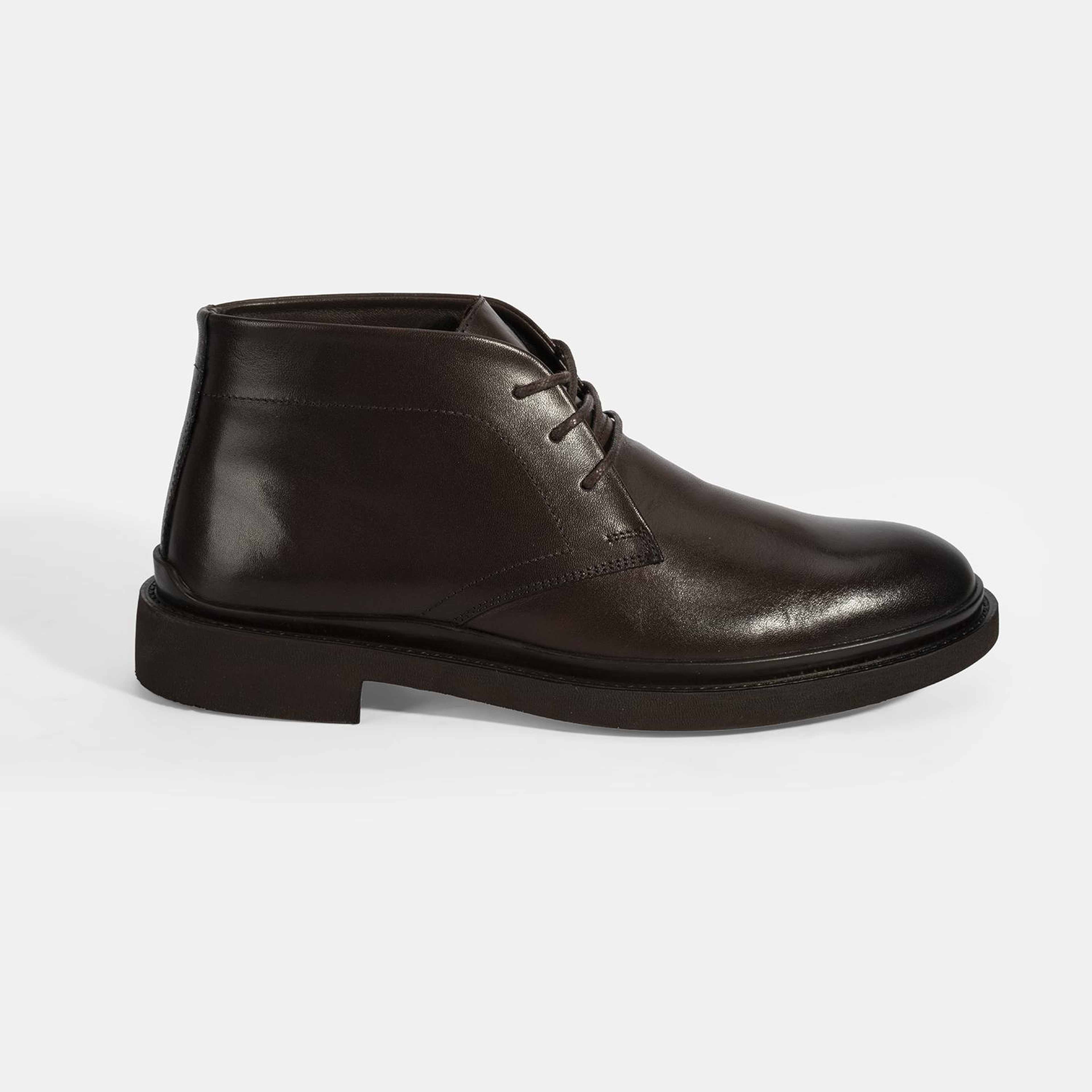 Erkek Kahve Bağcıklı Deri Bot