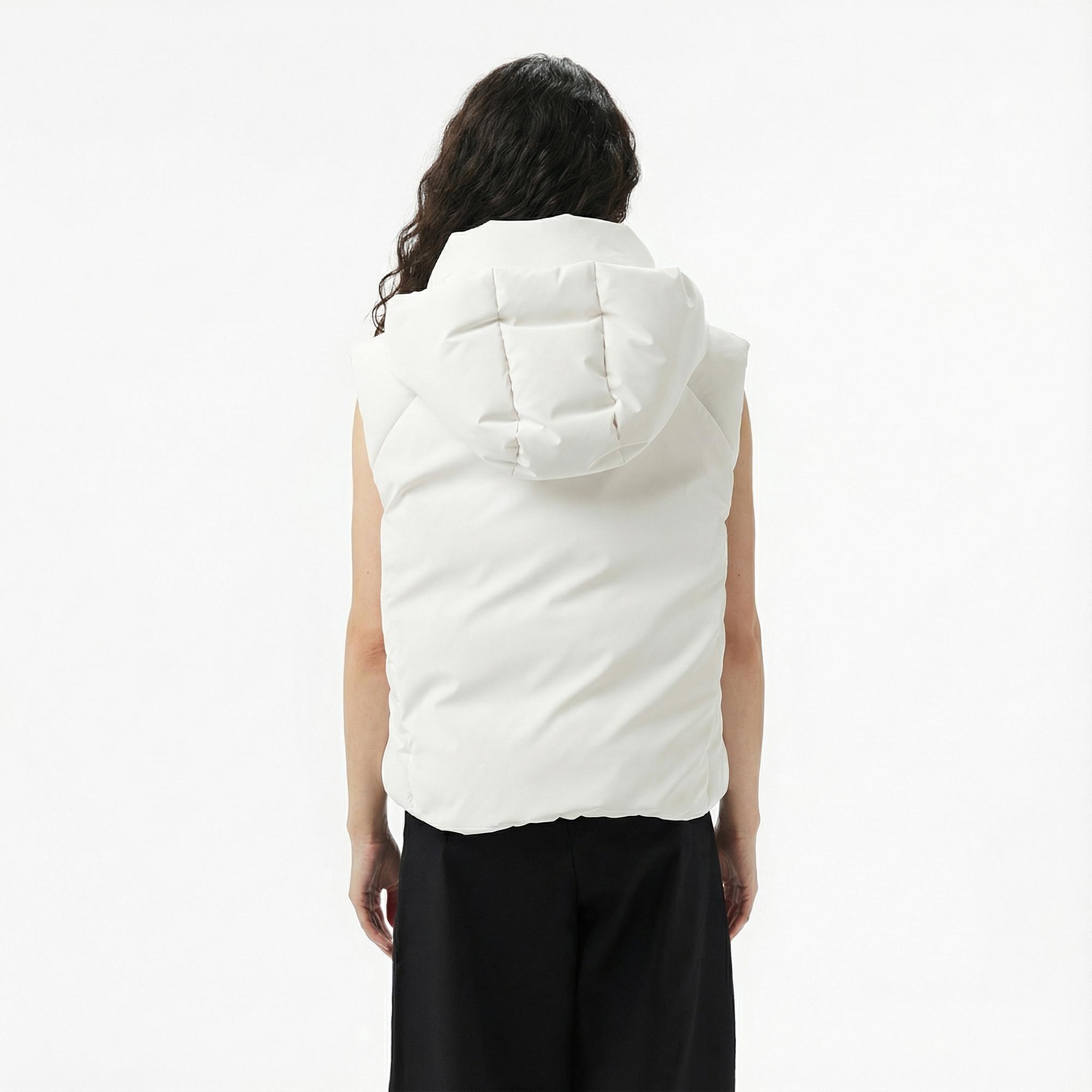 Lacoste Kadın Kapüşonlu Beyaz Yelek