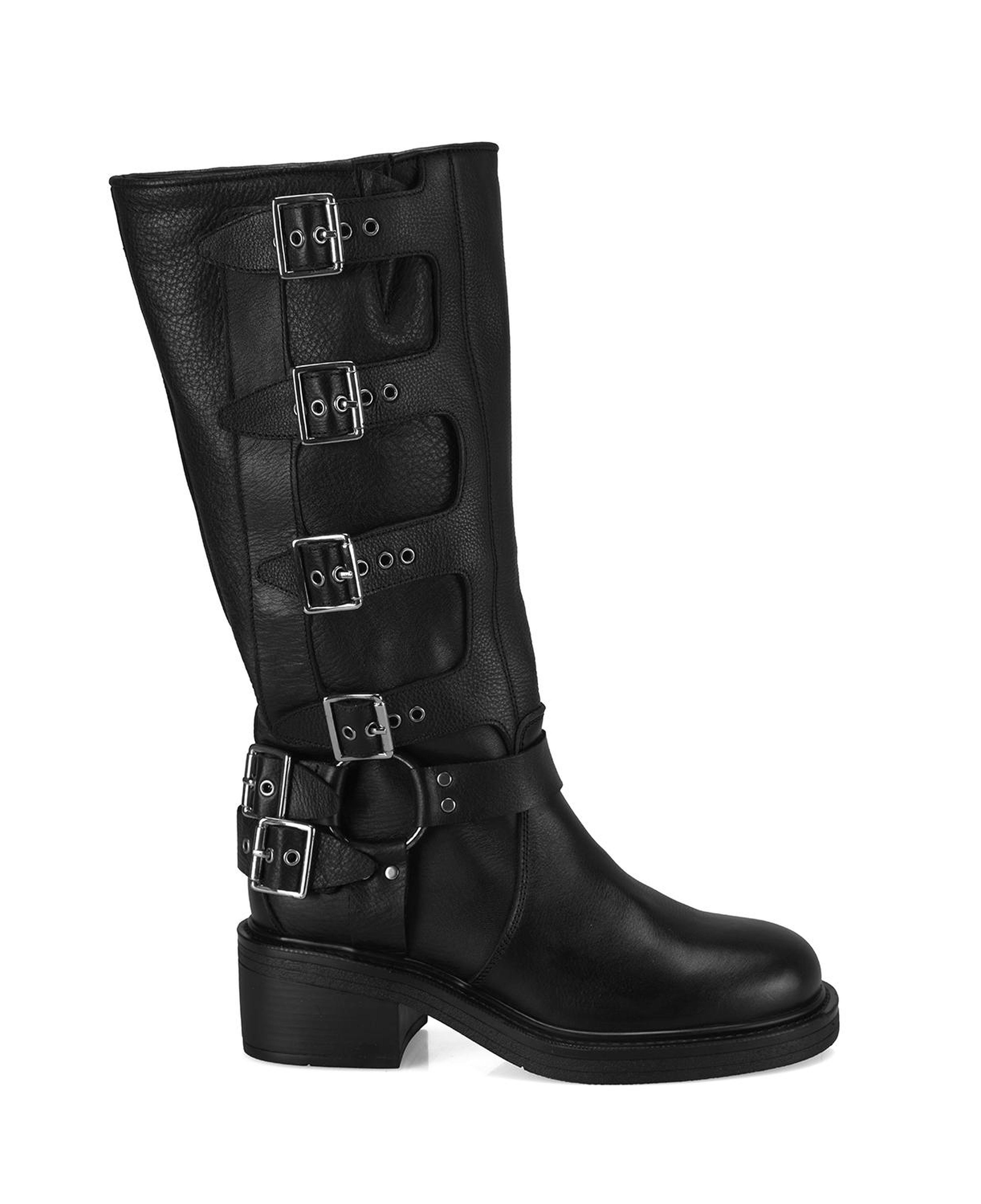 Kadın Siyah Deri Çizme