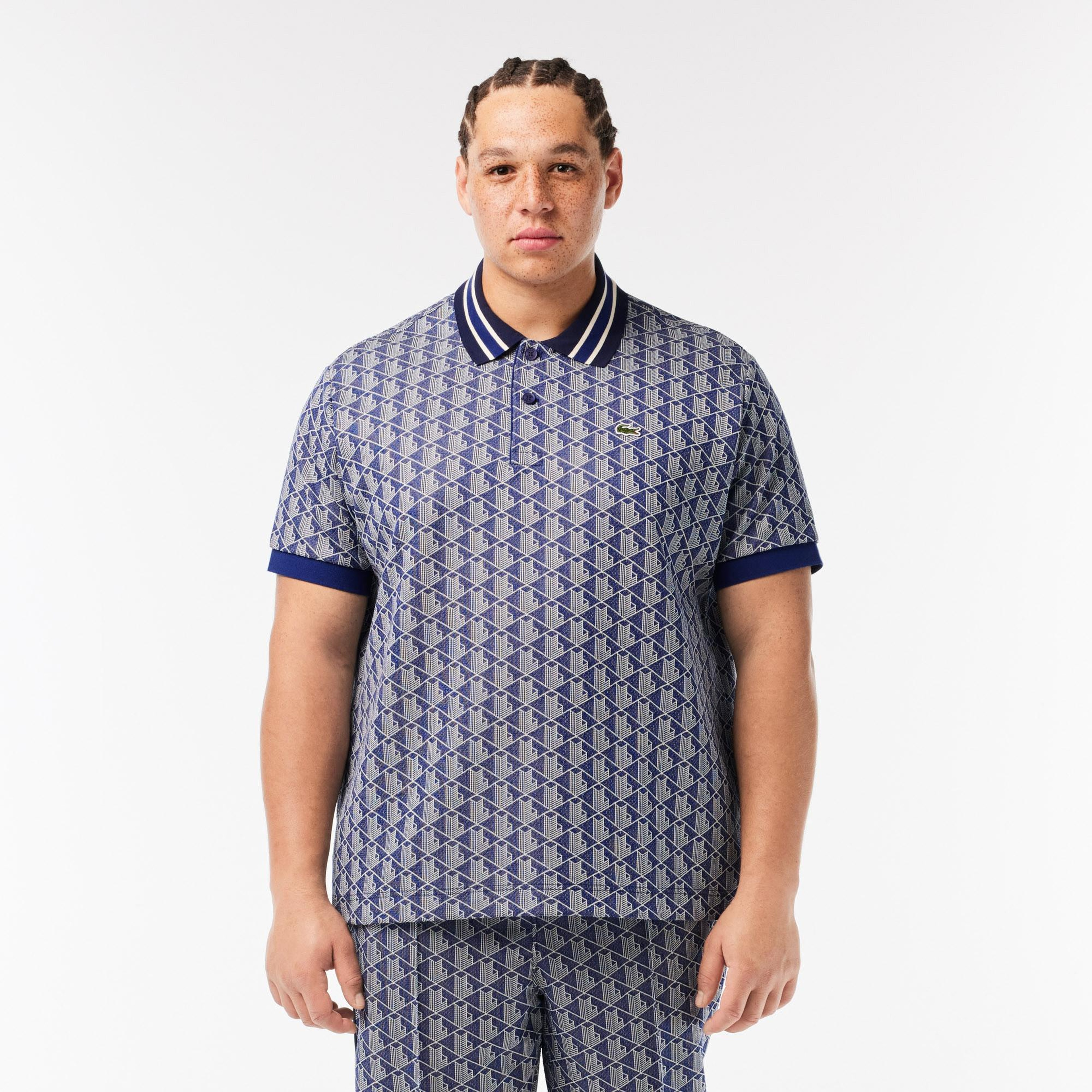 Lacoste Erkek Classic Fit Monogram Lacivert Polo