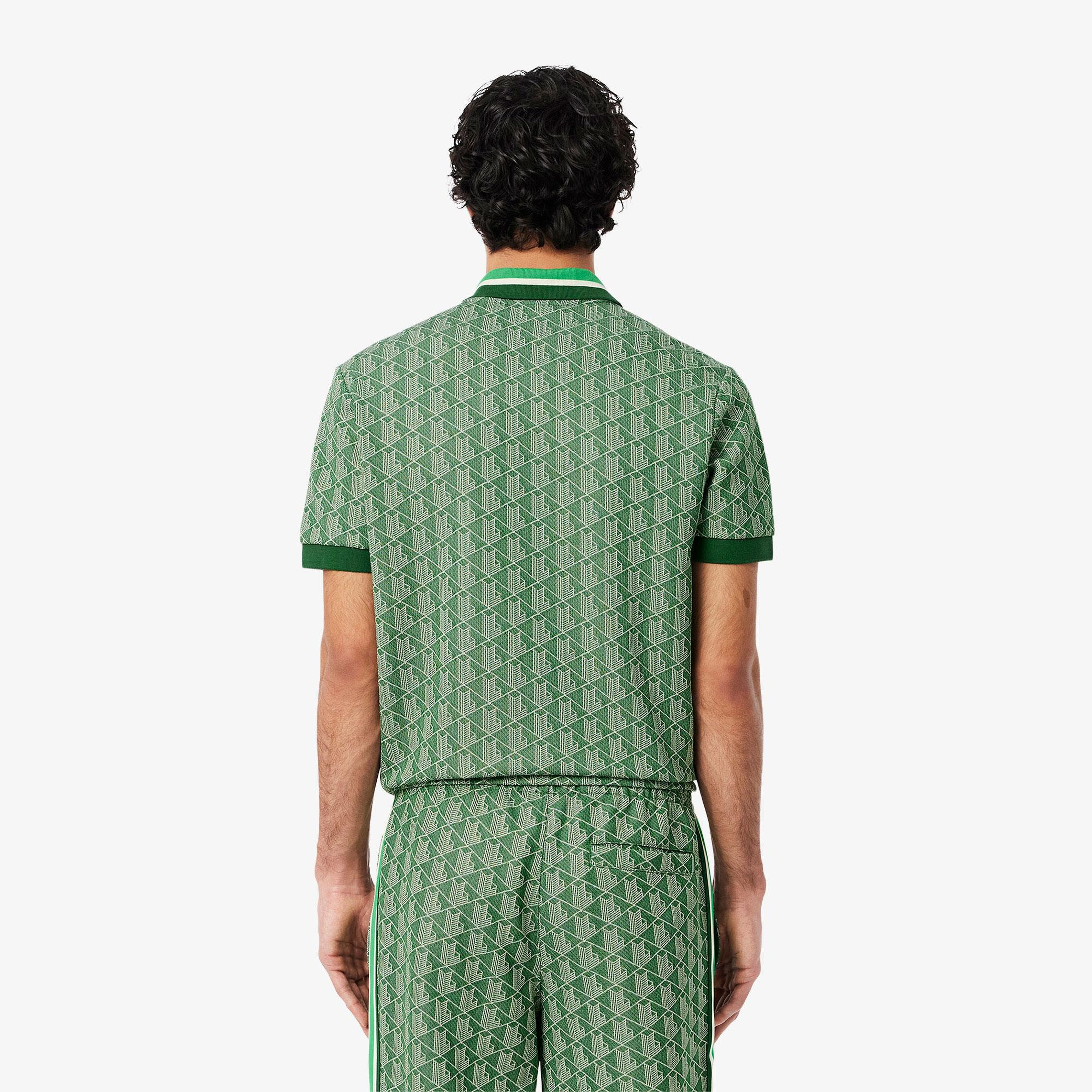 Lacoste Erkek Classic Fit Monogram Yeşil Polo
