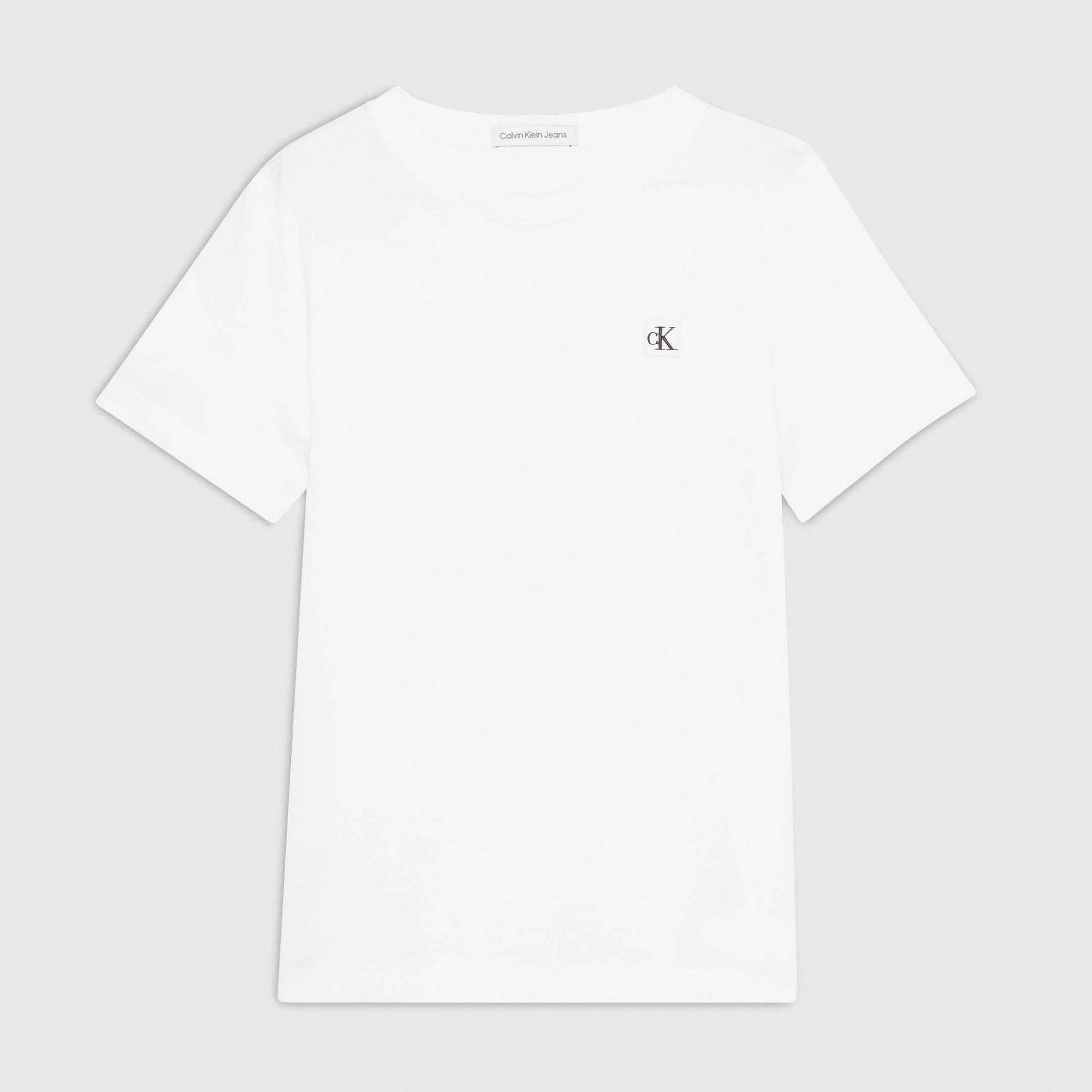 Calvin Klein Jeans Square Badge Çocuk Beyaz T-Shirt