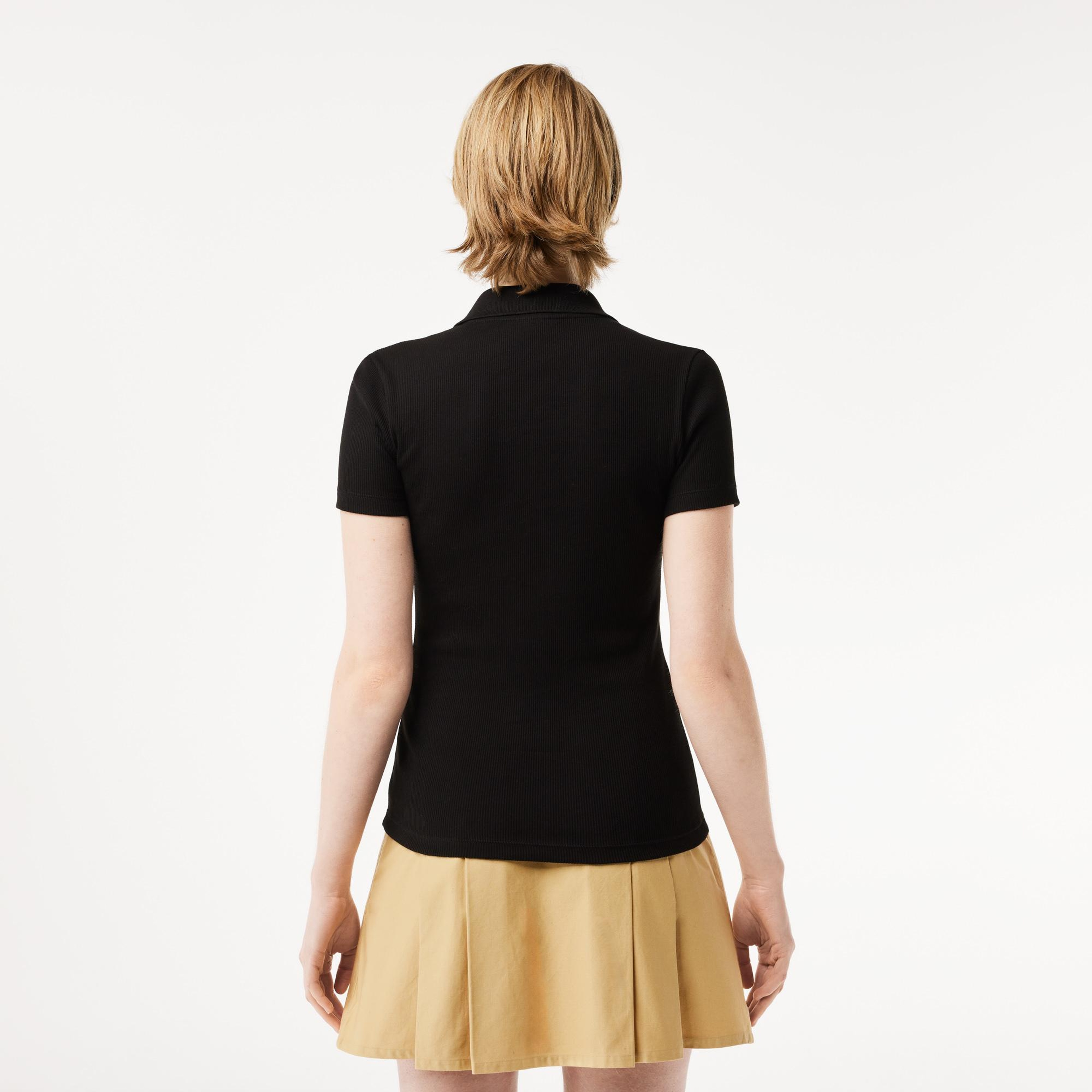 Lacoste L.12.D Kadın Slim Fit Siyah Polo
