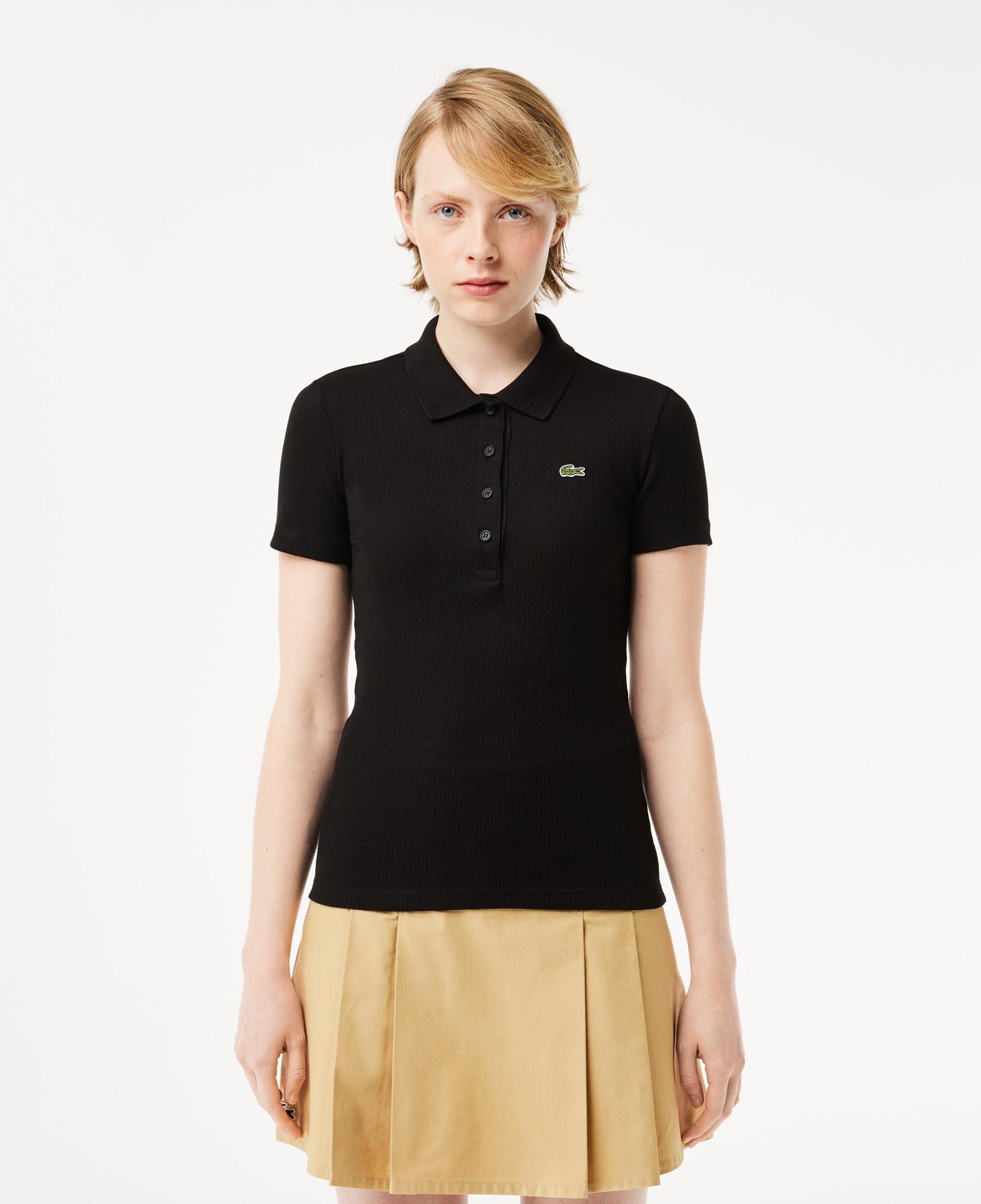 Lacoste L.12.D Kadın Slim Fit Siyah Polo