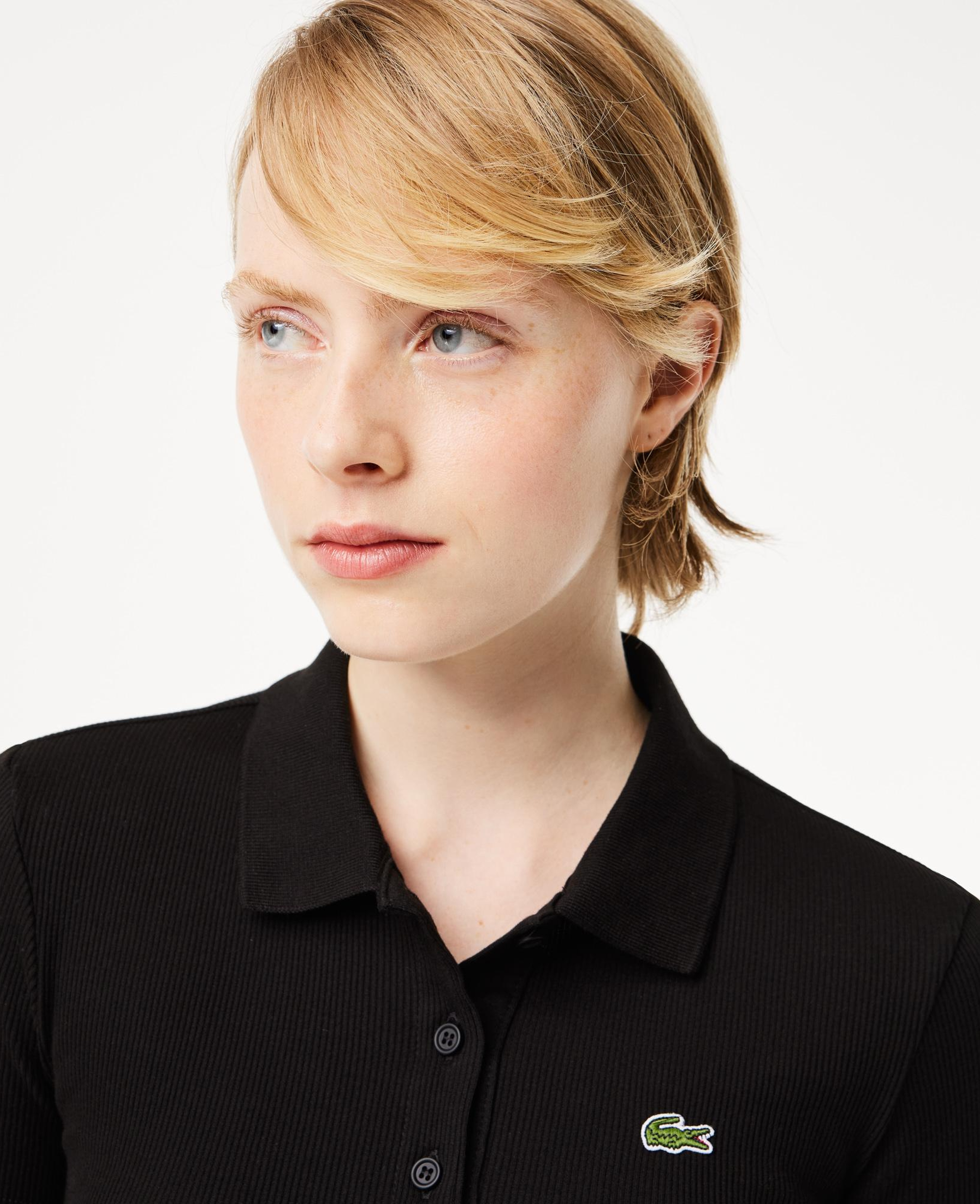 Lacoste L.12.D Kadın Slim Fit Siyah Polo