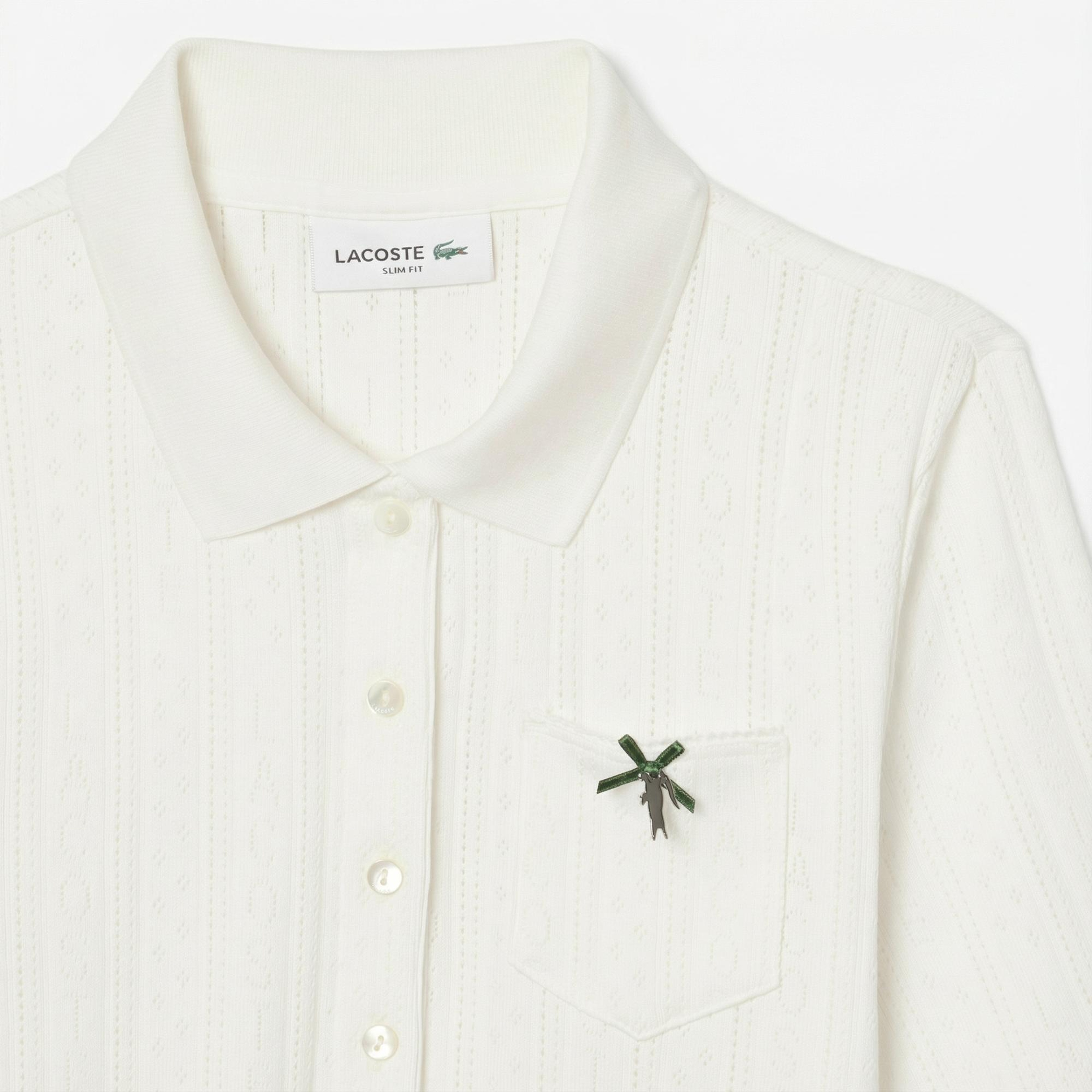 Lacoste L.12.D Kadın Slim Fit Beyaz Polo