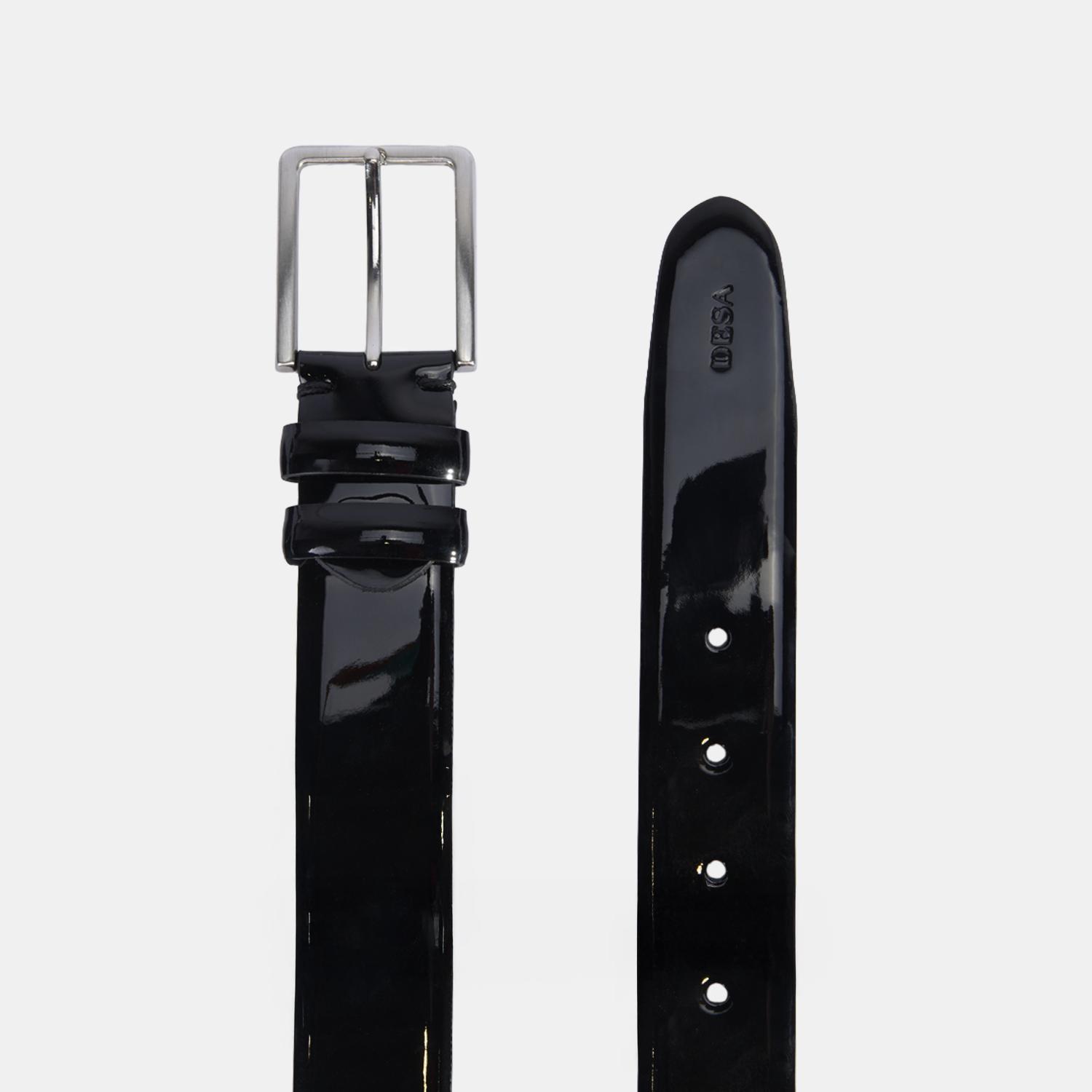 Erkek Siyah Rugan Deri Klasik Kemer