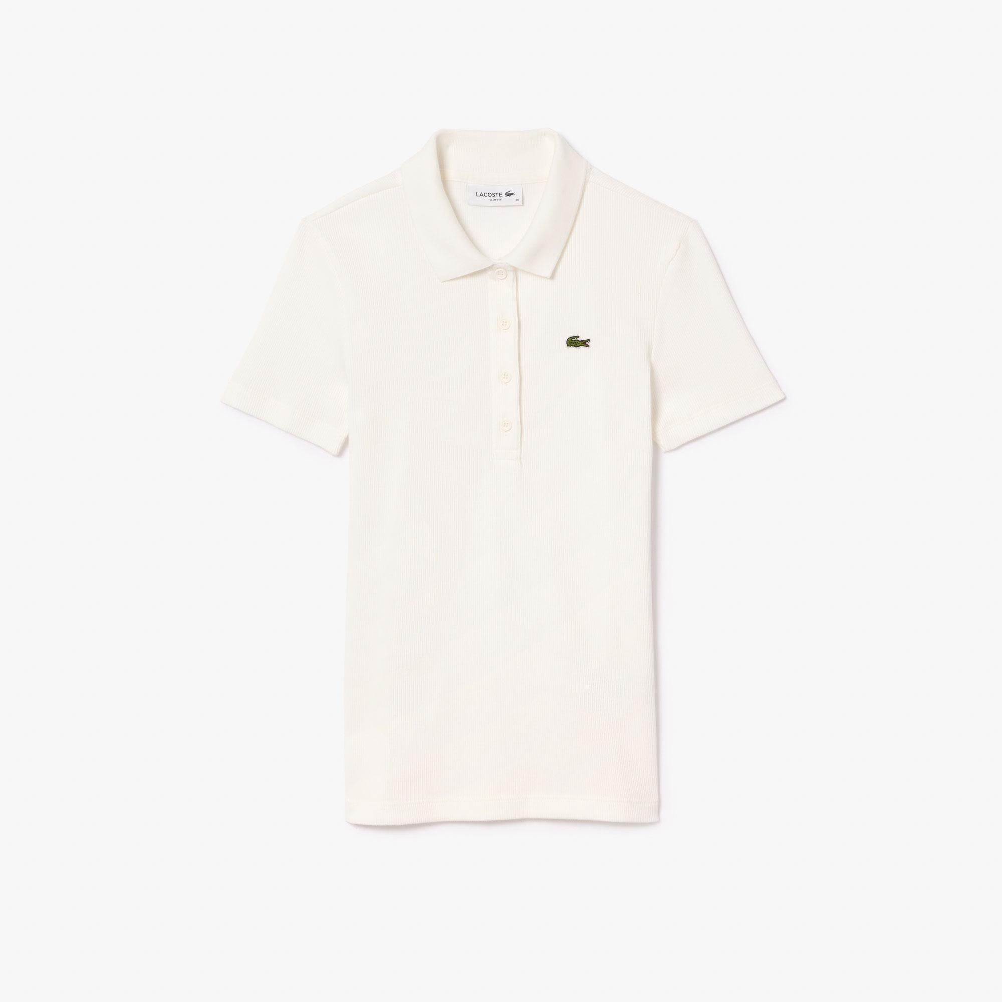Lacoste L.12.D Kadın Slim Fit Beyaz Polo