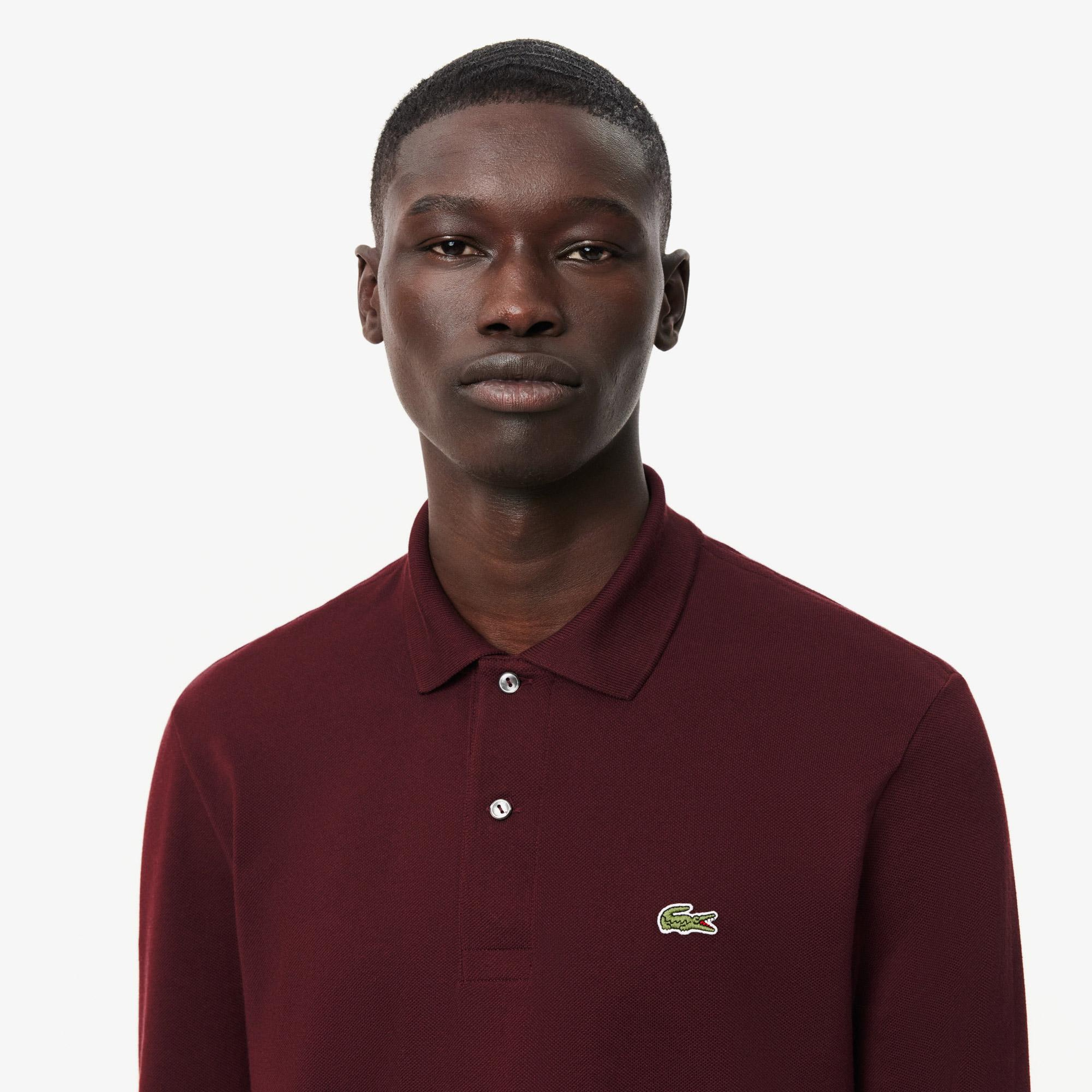 Lacoste L.12.12 Erkek Classic Fit Uzun Kollu Bordo Polo