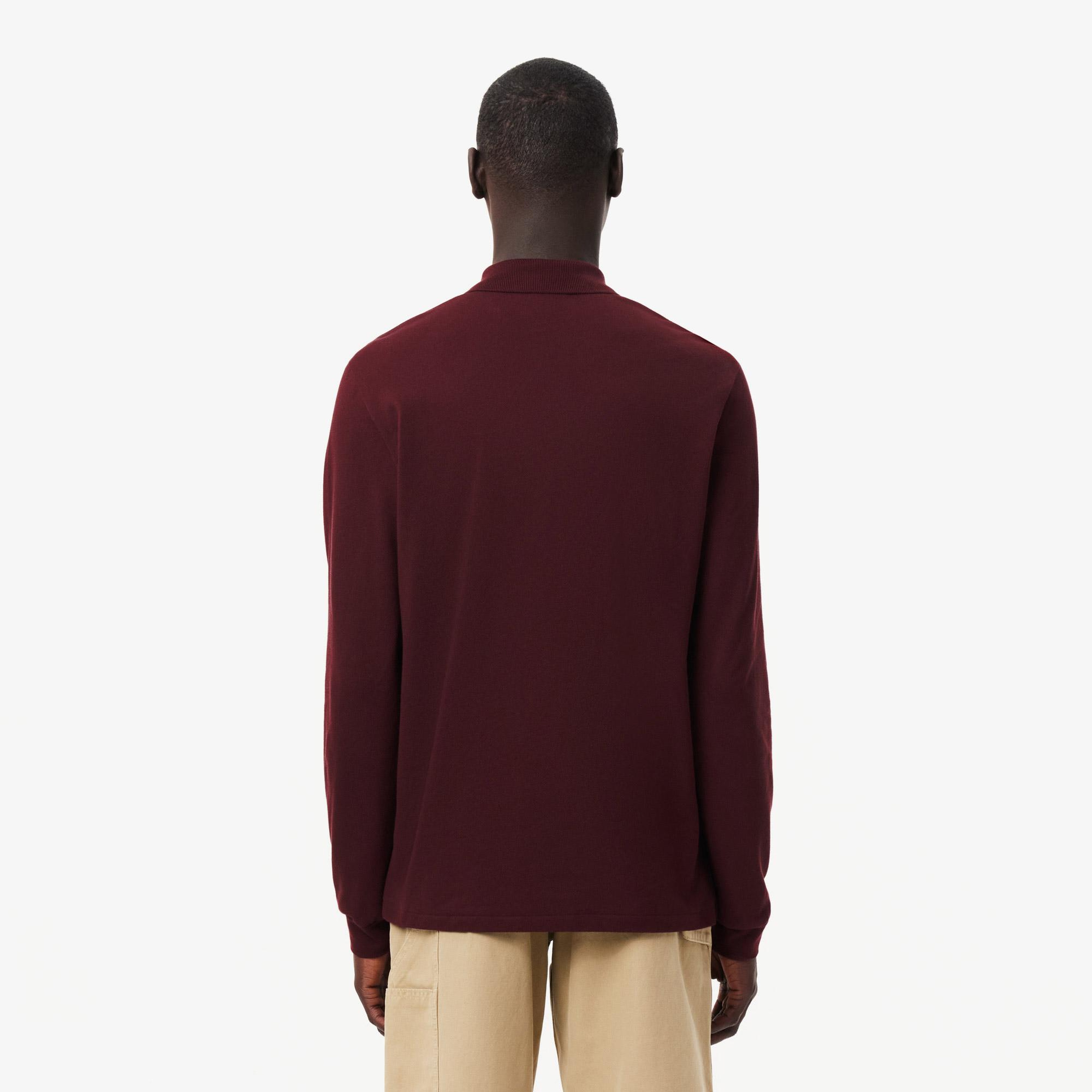 Lacoste L.12.12 Erkek Classic Fit Uzun Kollu Bordo Polo