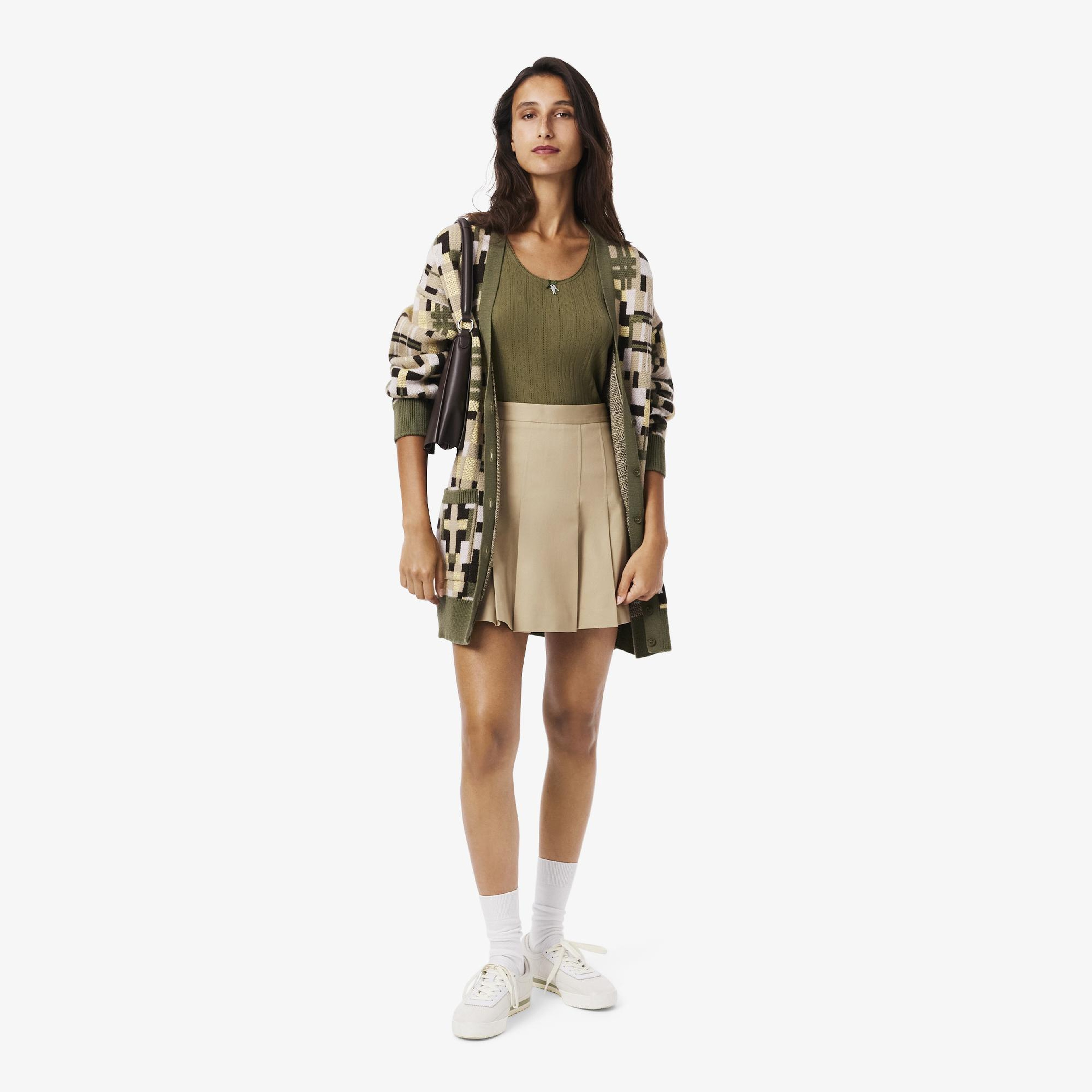 Lacoste Kadın Flare Fit Bej Etek