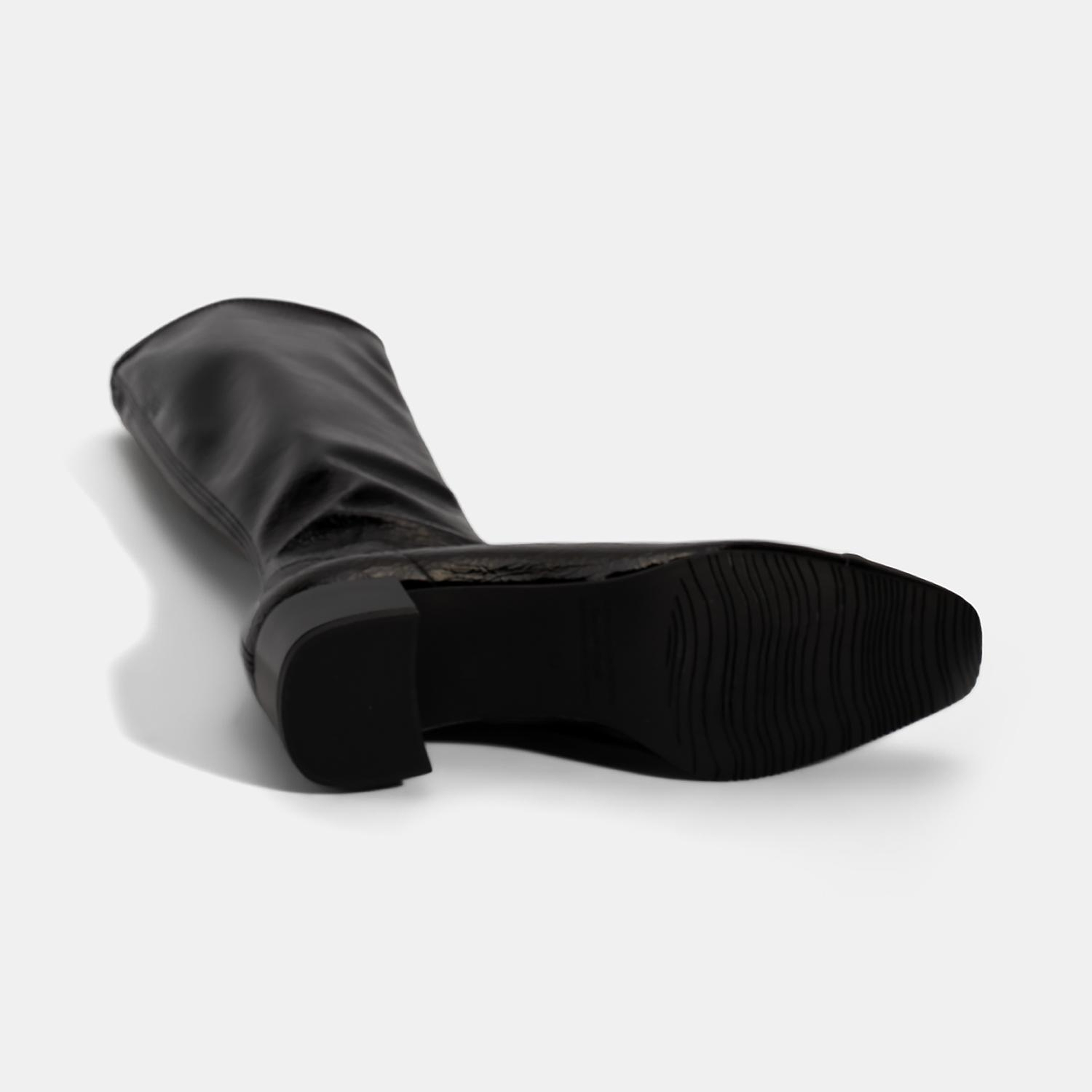 Kadın Siyah Kalın Topuklu Stretch Çizme