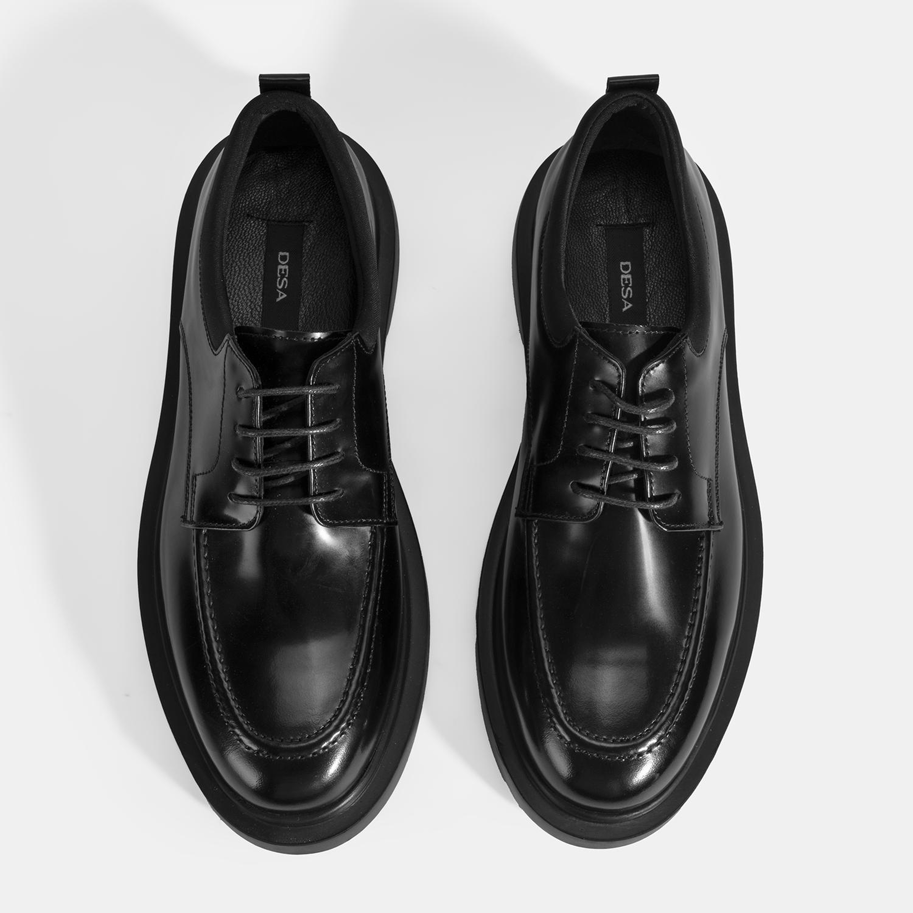 Erkek Siyah Bağcıklı Deri Günlük Ayakkabı