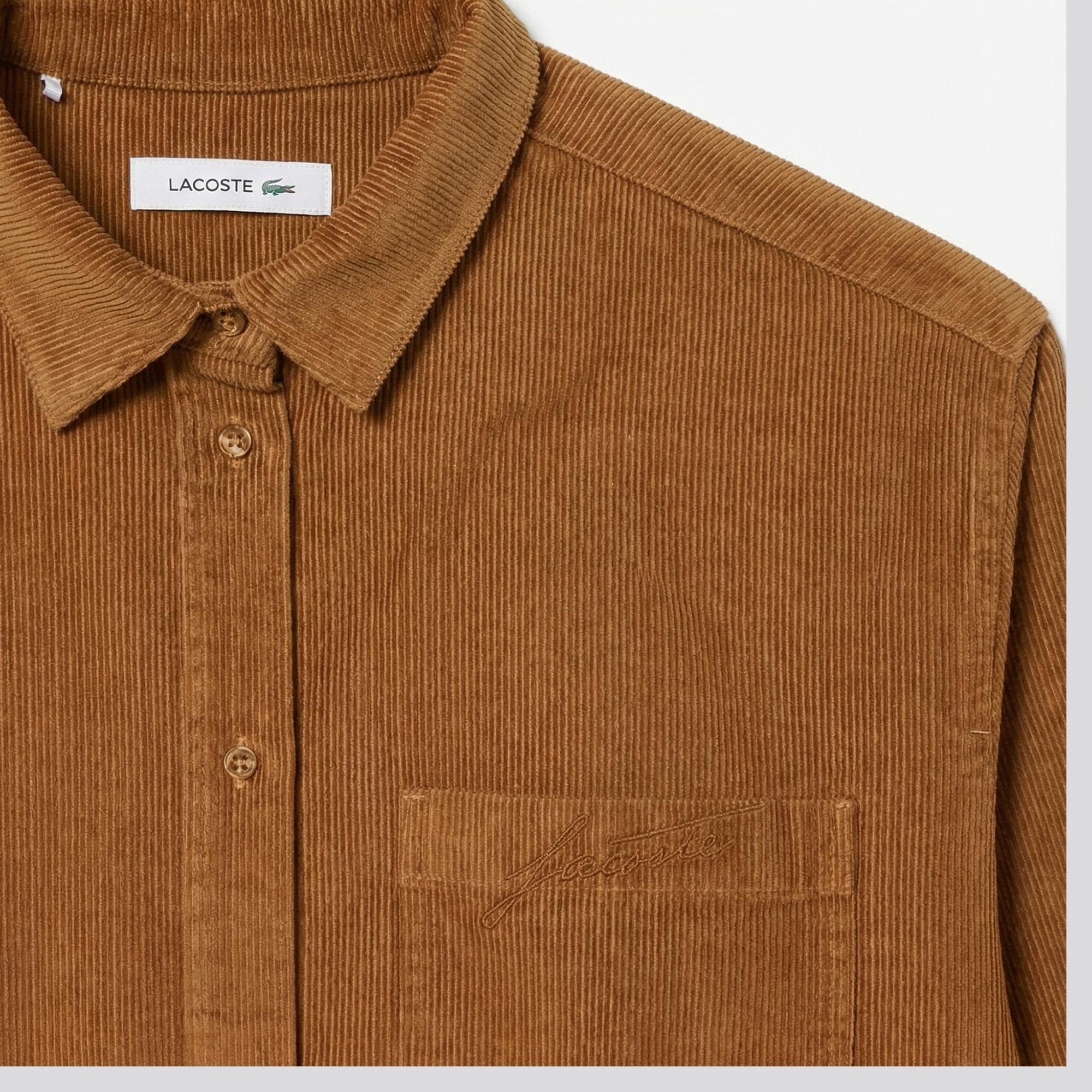 Lacoste Kadın Oversize Fit Kahverengi Gömlek