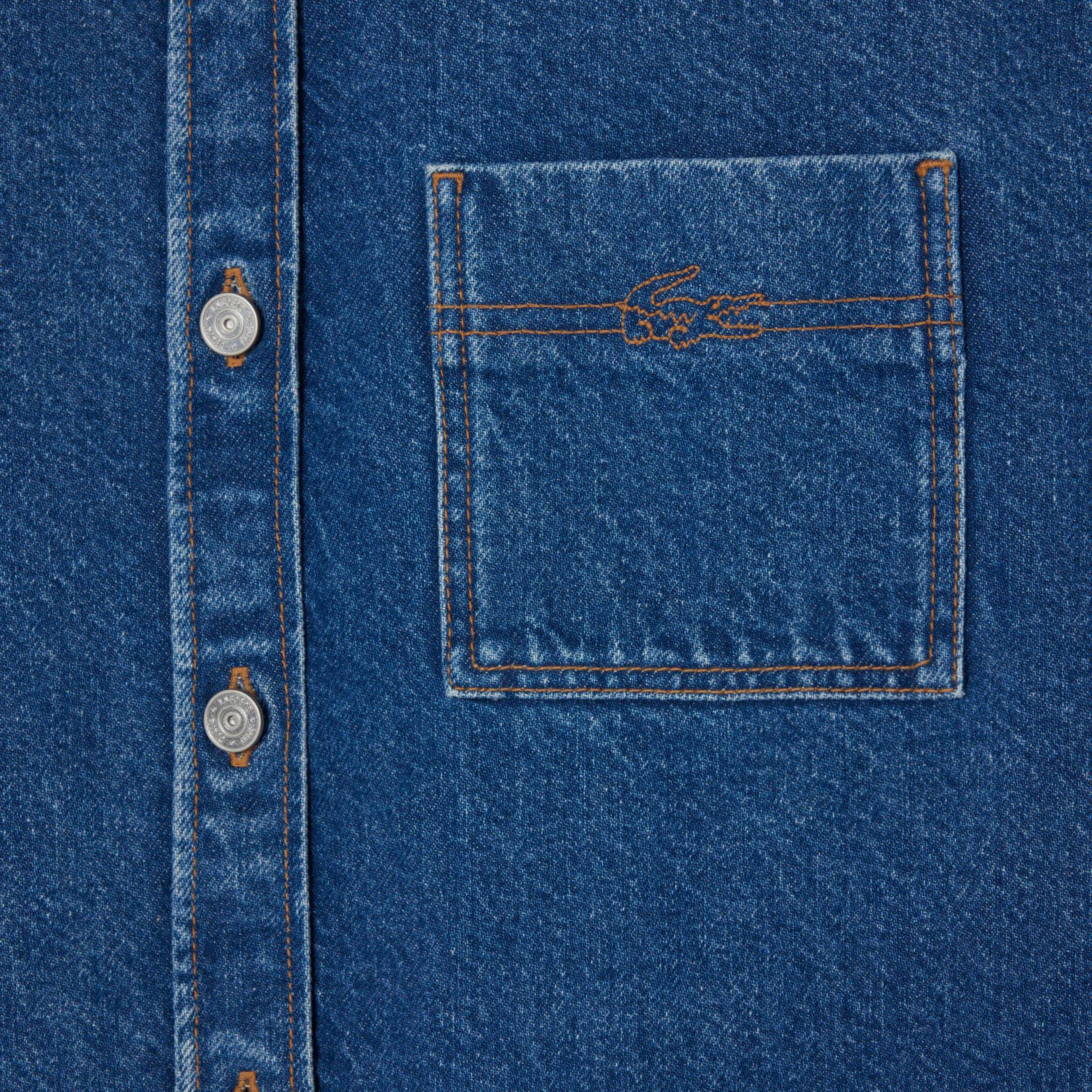Lacoste Kadın Relaxed Fit Denim Lacivert Ceket