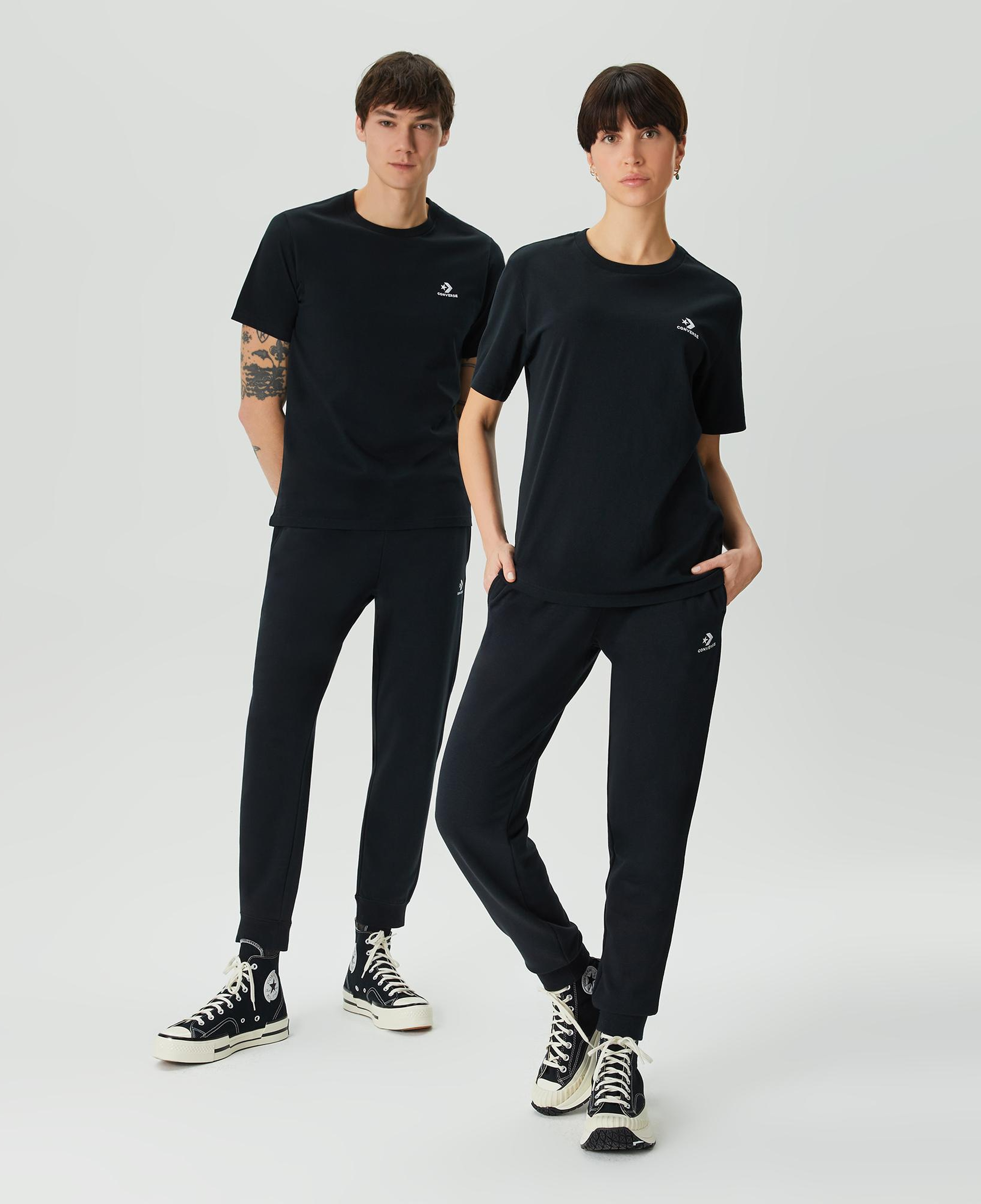 Converse Go-To Embroidered Star Chevron Unisex Siyah T-Shirt