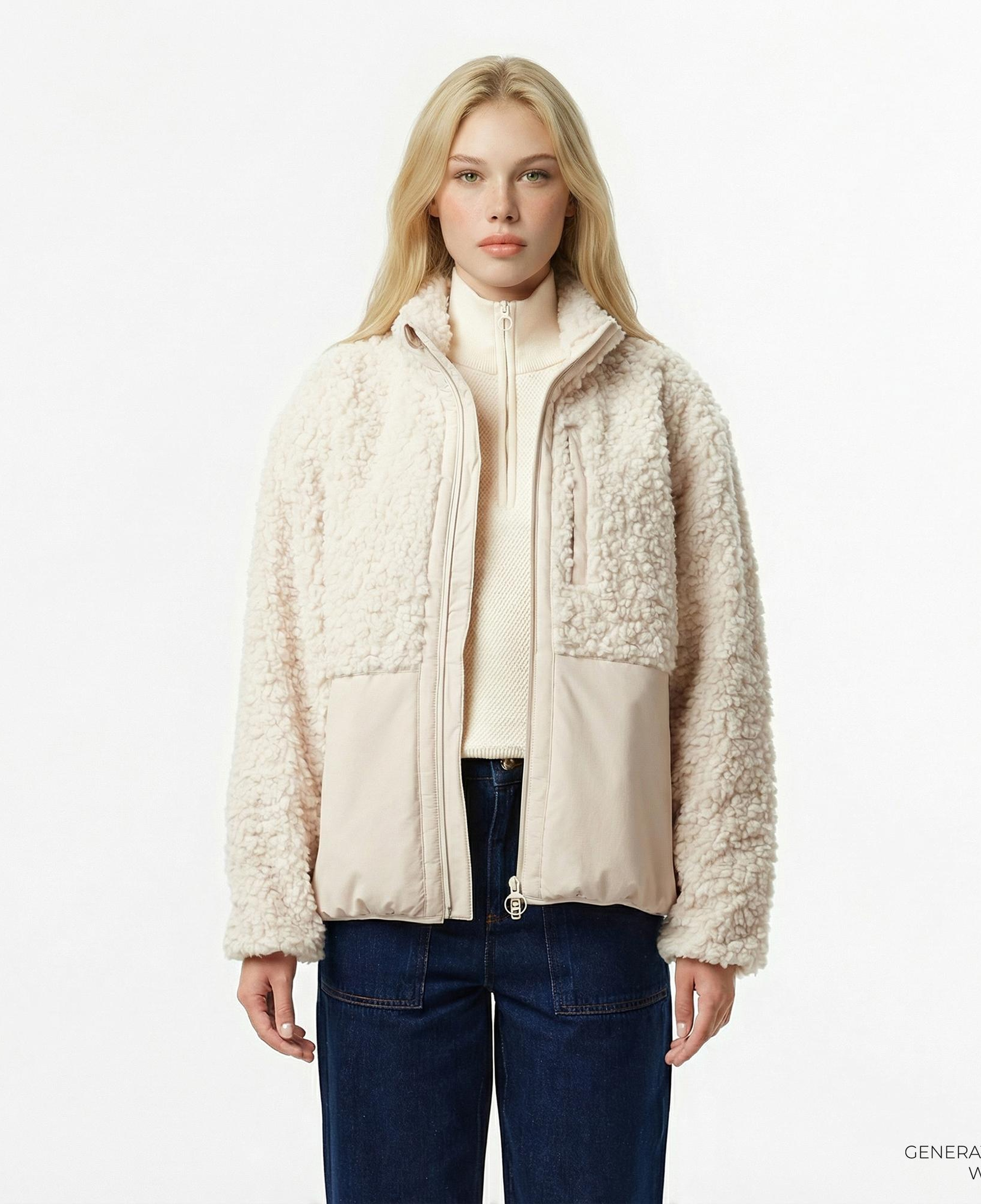 Lacoste Kadın Dik Yaka Beyaz Ceket