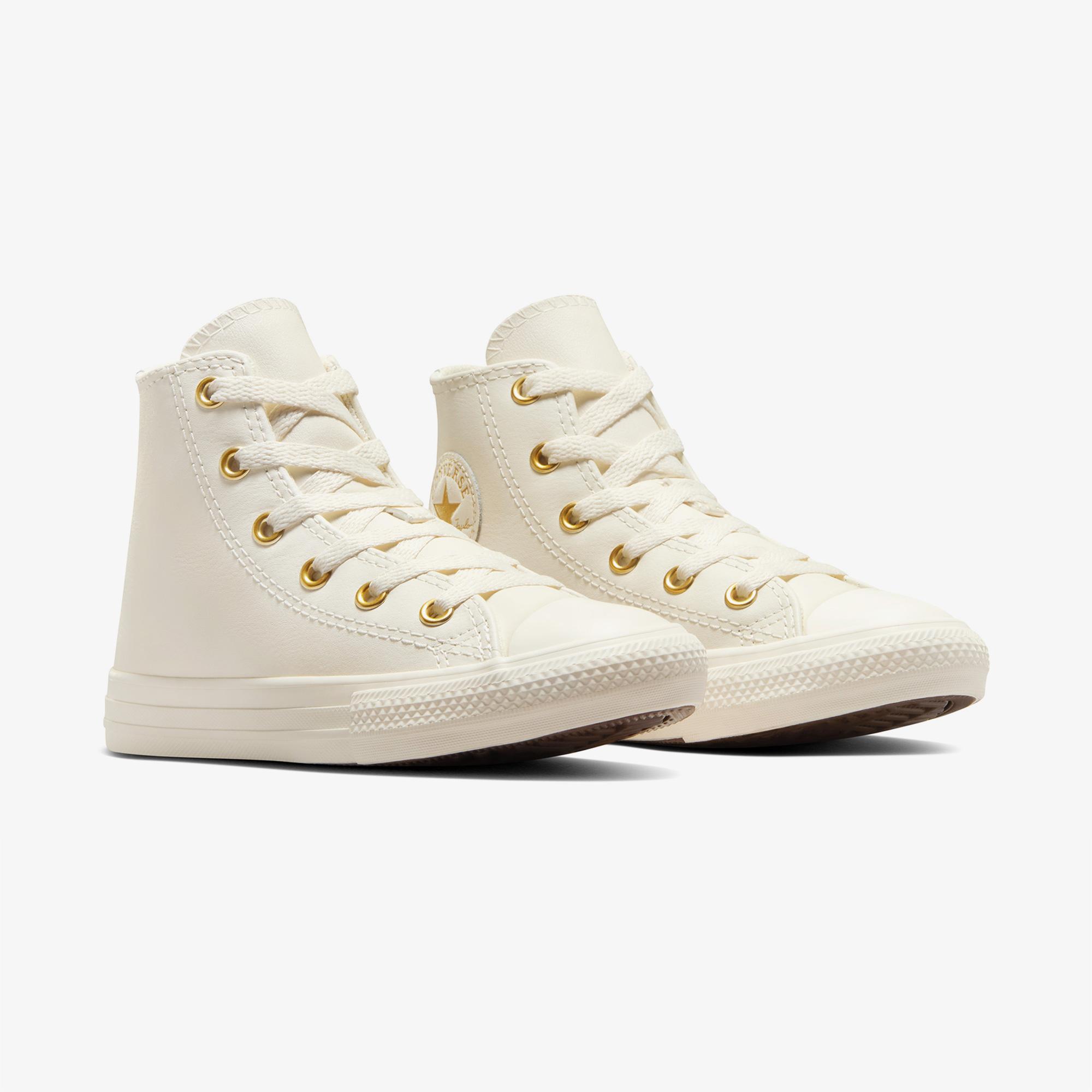 Converse Chuck Taylor All Star Taylored Lux Çocuk Krem 77 Deri Sneaker