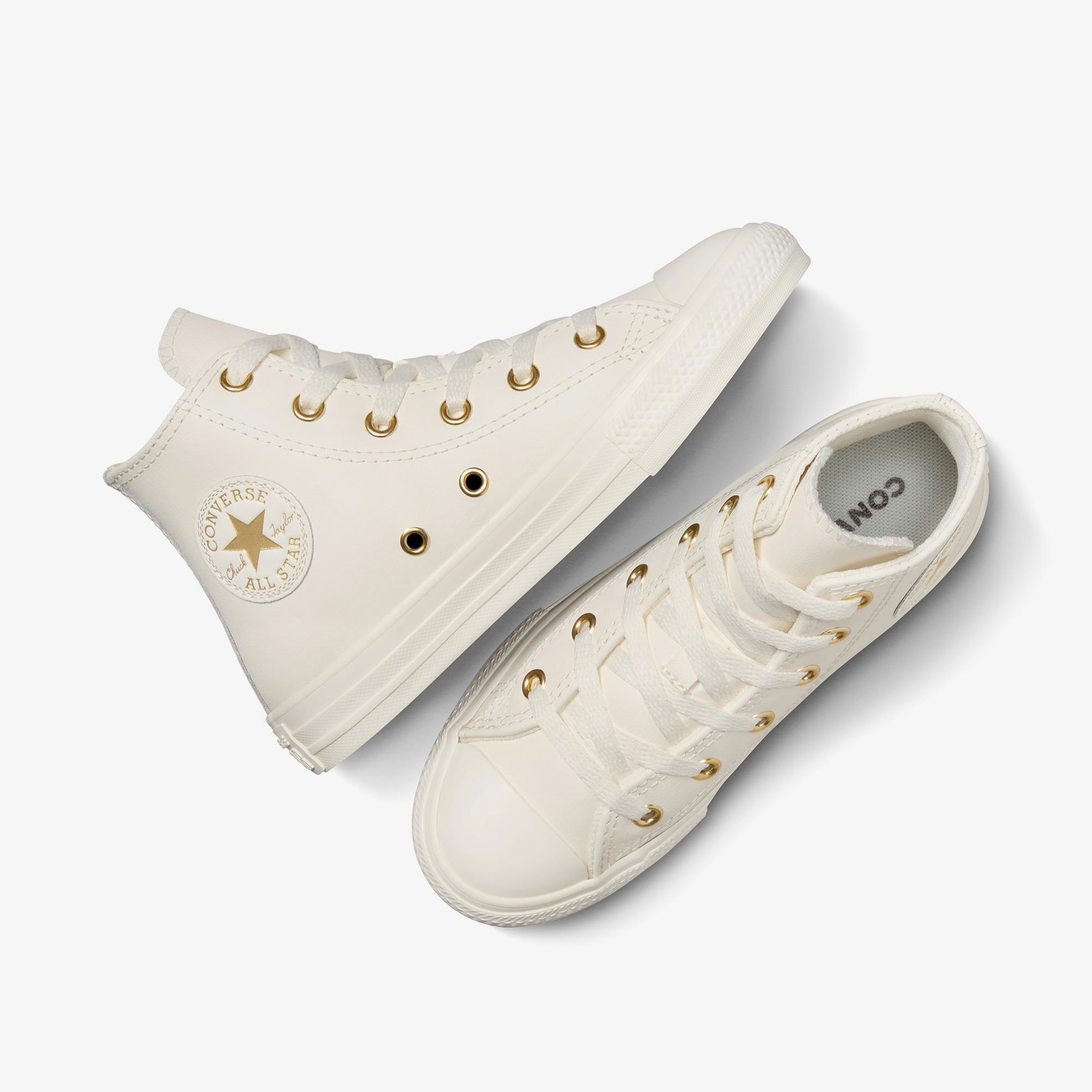 Converse Chuck Taylor All Star Taylored Lux Çocuk Krem 77 Deri Sneaker