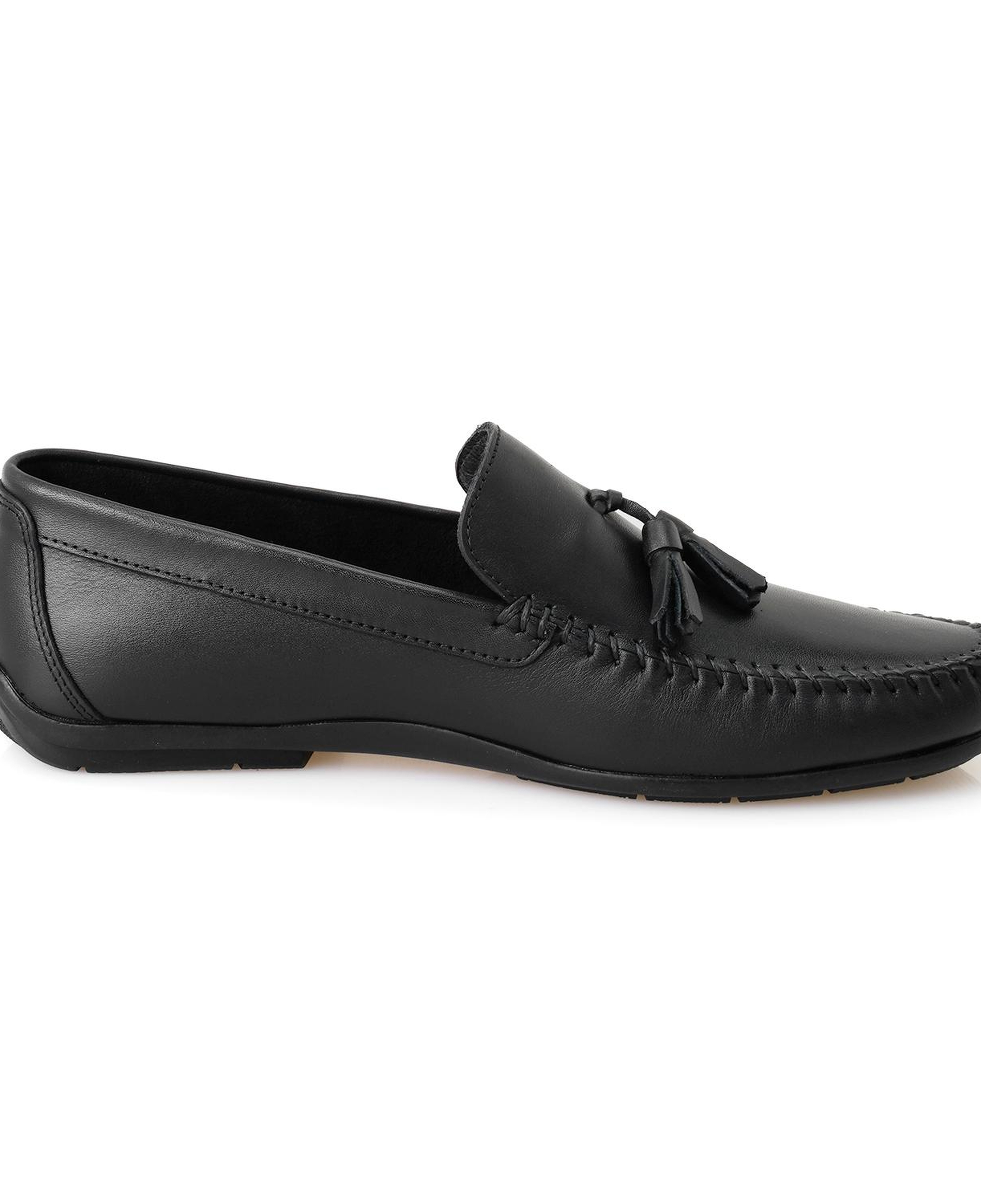 Brendan Siyah Erkek Deri Loafer