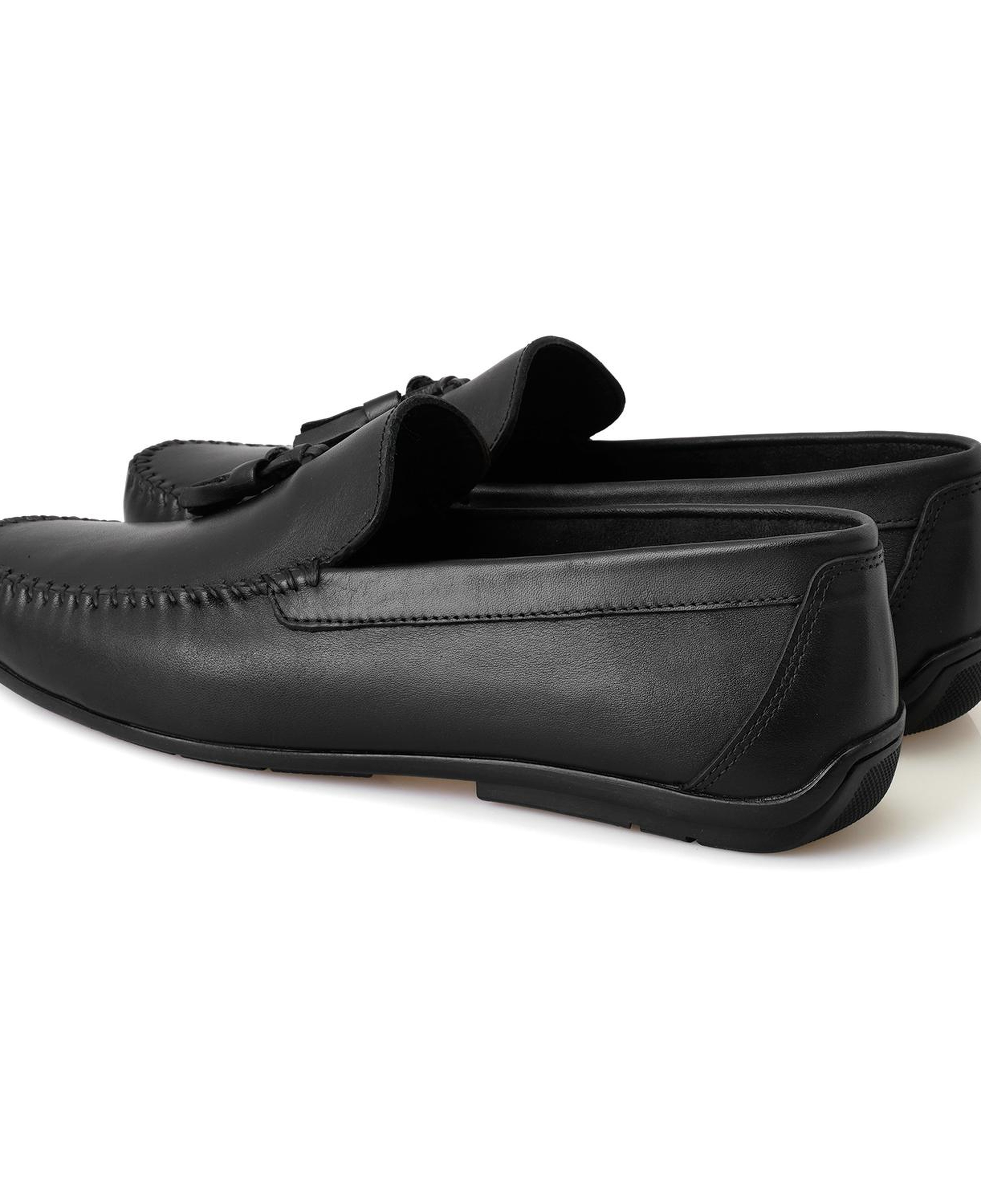 Brendan Siyah Erkek Deri Loafer