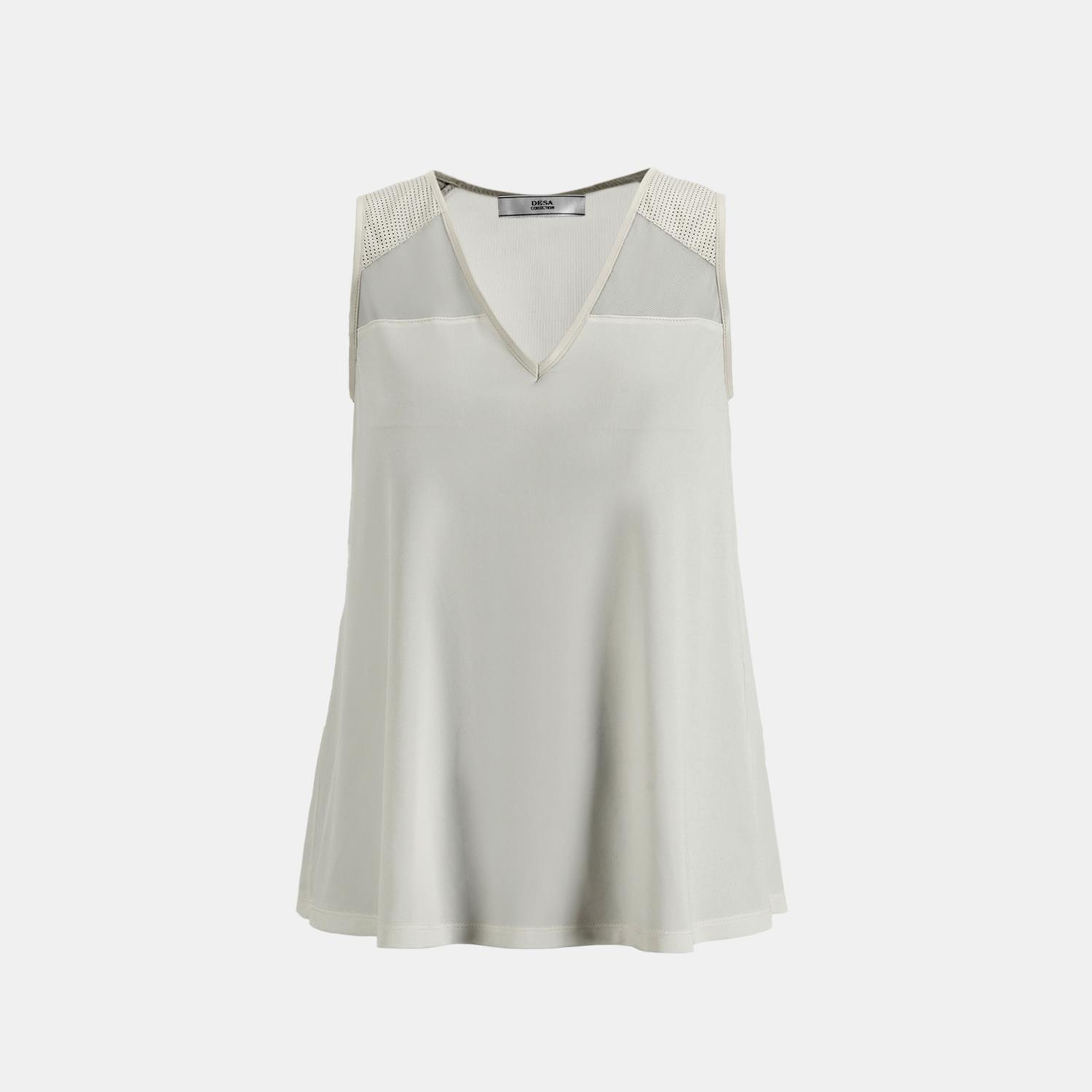 Kadın Beyaz Deri Detaylı Perforeli Bluz